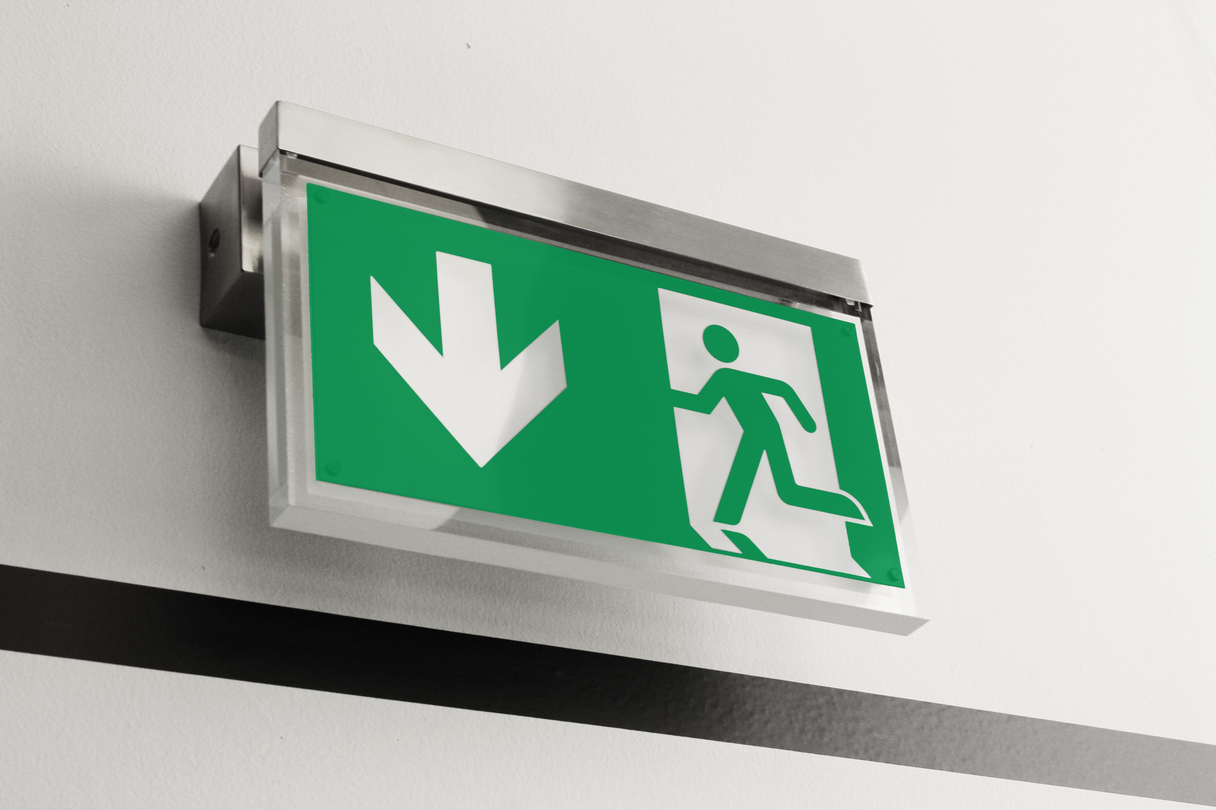 Stainless steel emergency exit lighting by Exii. Architectural ...