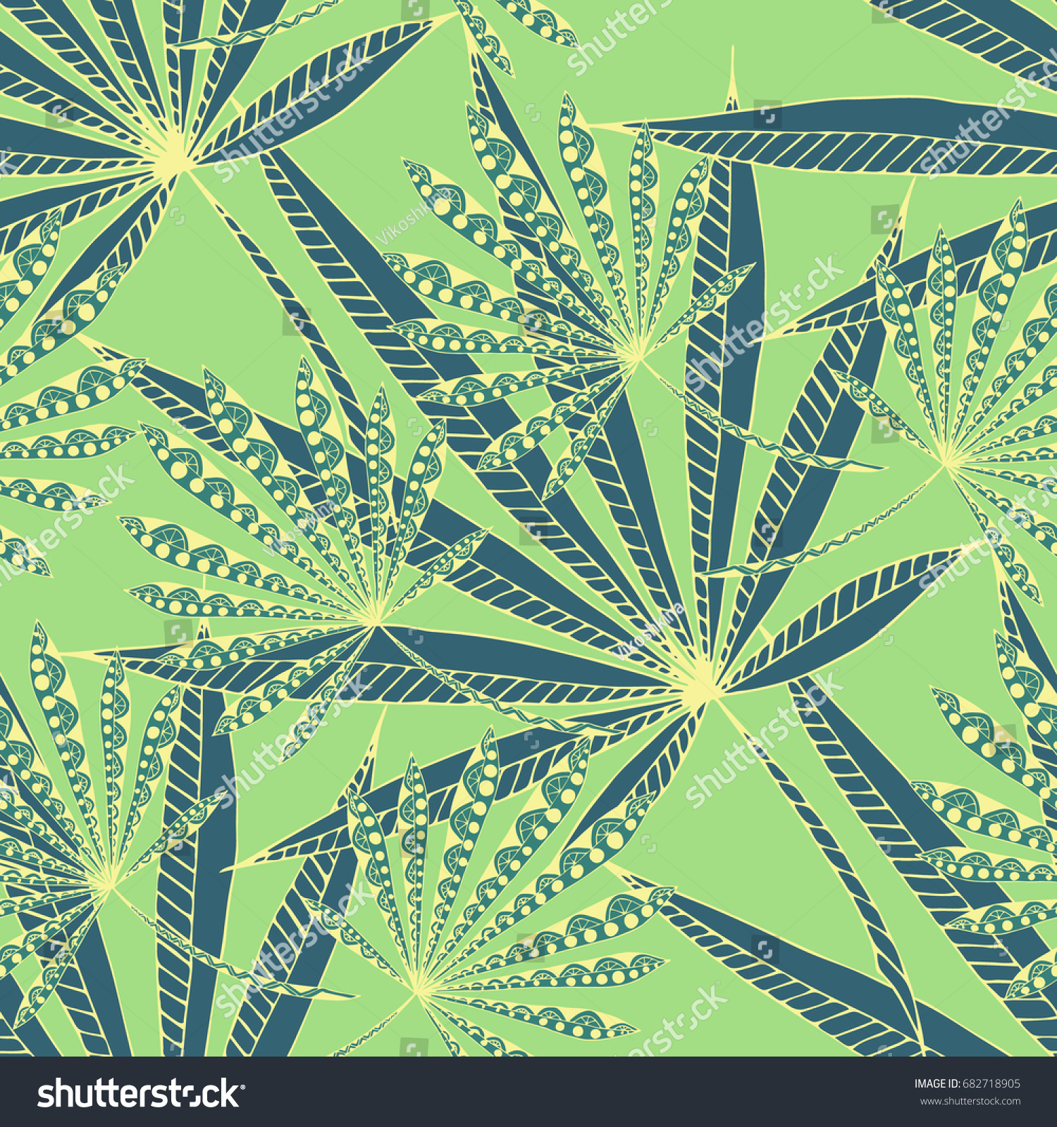 Green Tropic Pattern Seamless Texture Exotic Stock Vector HD ...