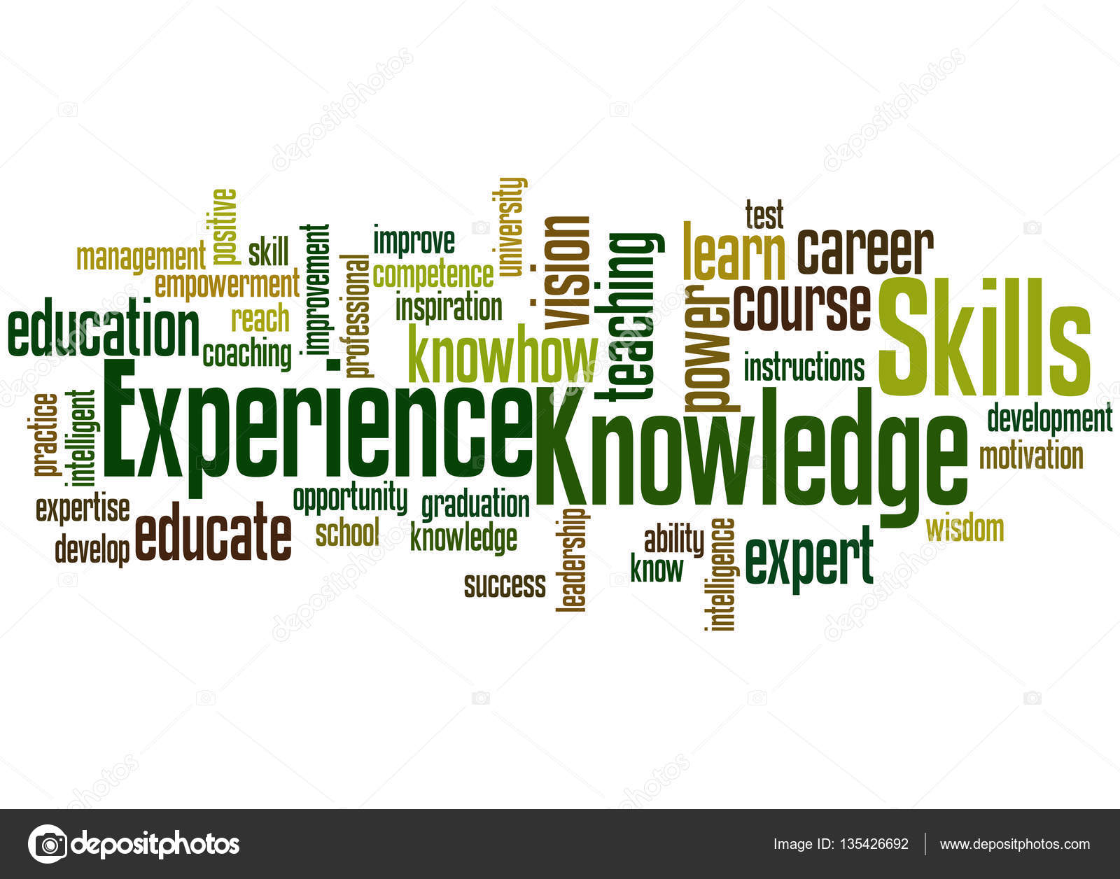 Knowledge Skills Experience, word cloud concept 7 — Stock Photo ...