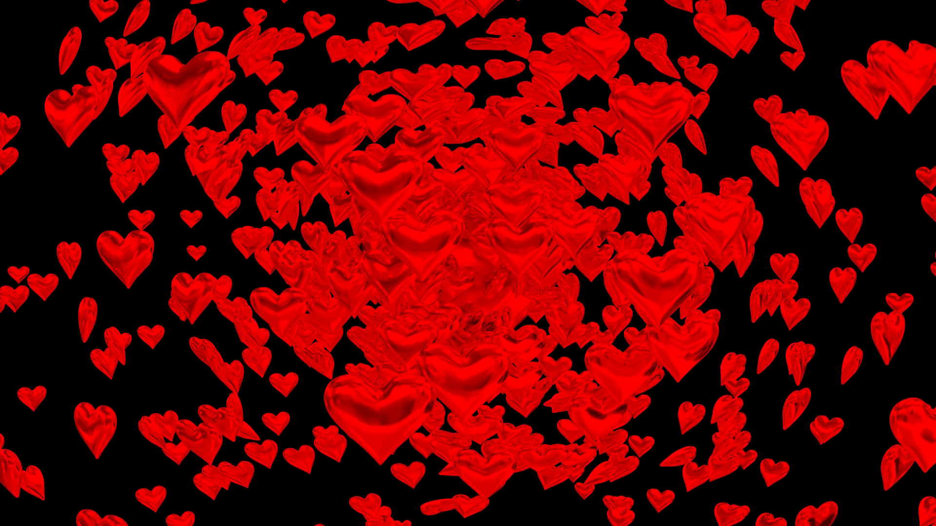 Animated small hearts exploding from large heart against transparent ...