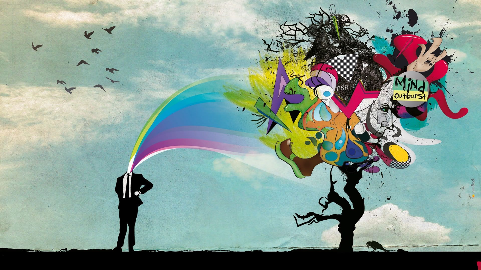 Rainbow head tree explosion | colors | Pinterest | Wallpaper, High ...