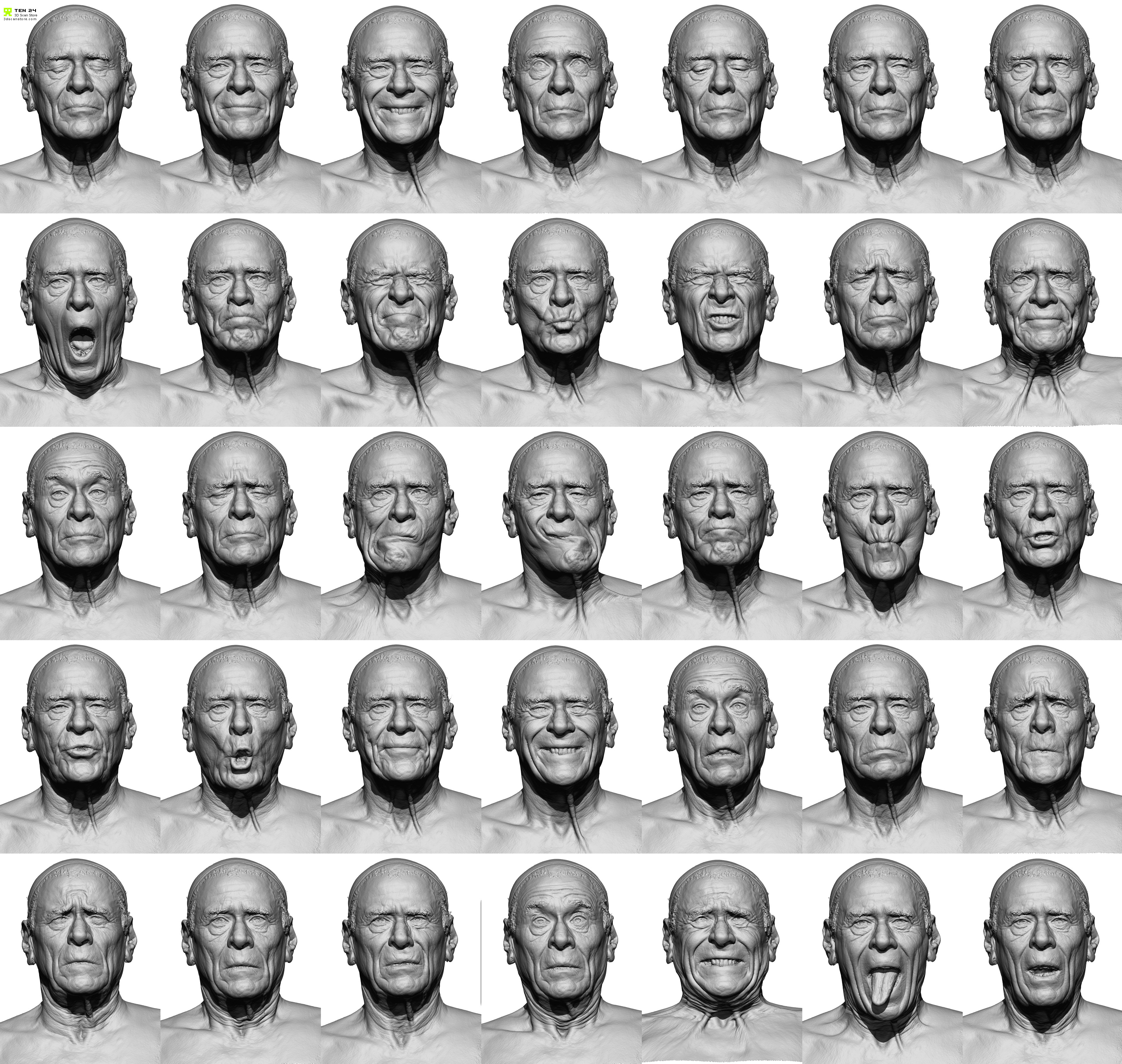 3d Head Scan Expression Sheets