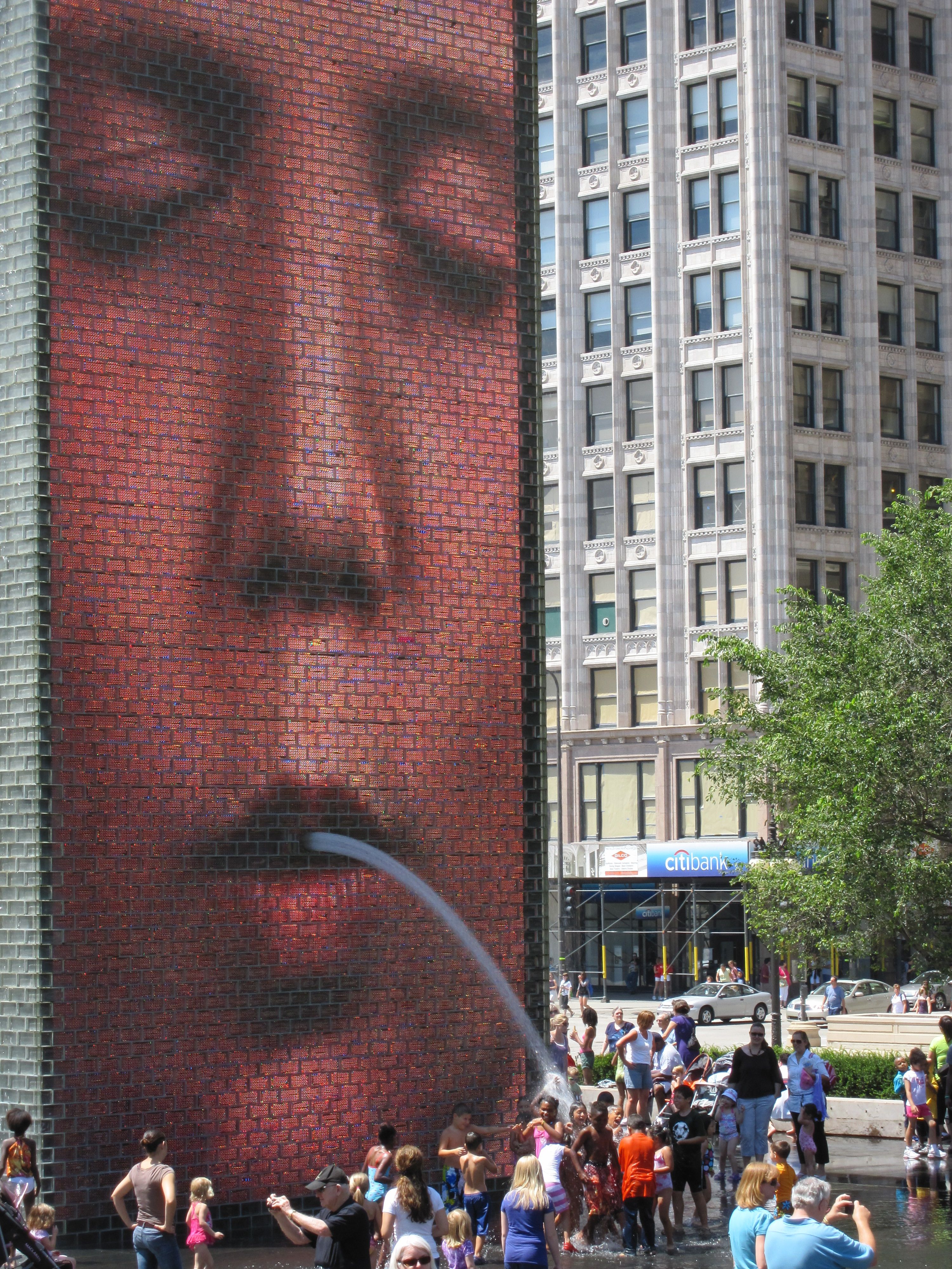 Chicago - cool face fountain in Millennium Park | Places I've Been ...