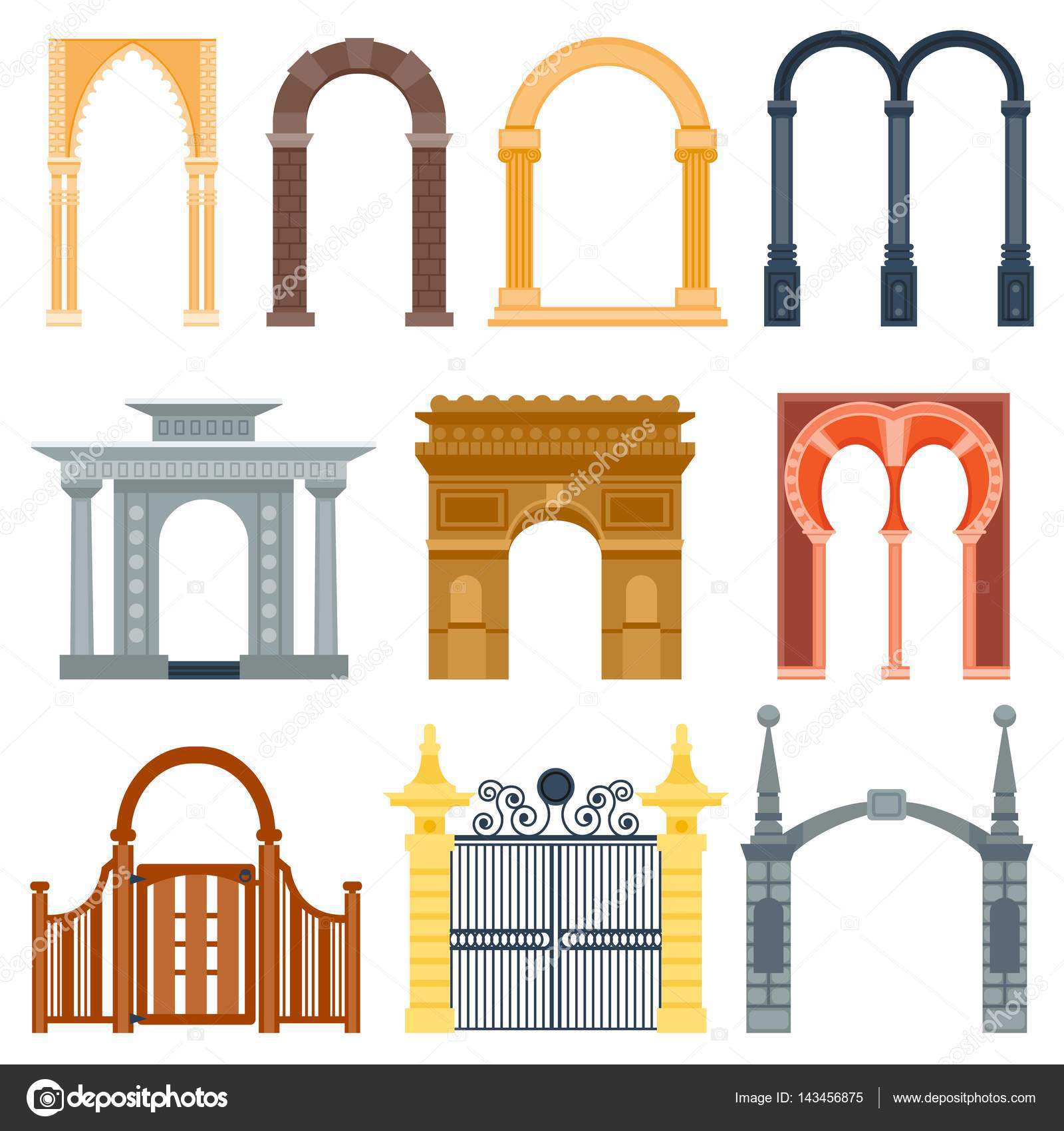 Marco de construcción de arquitectura de diseño clásico, columna ...