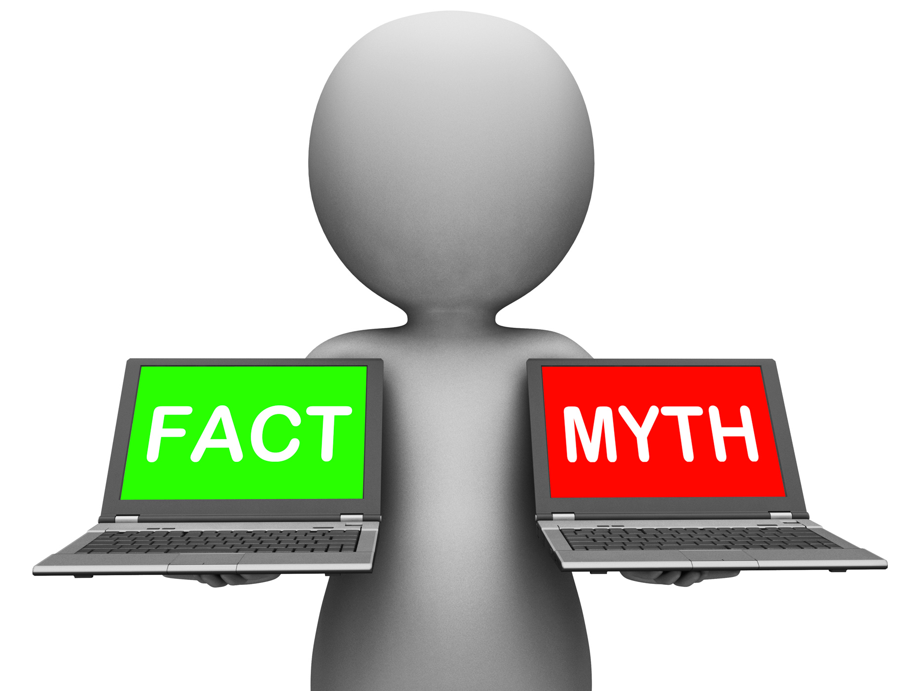 Fact myth laptops show facts or mythology photo