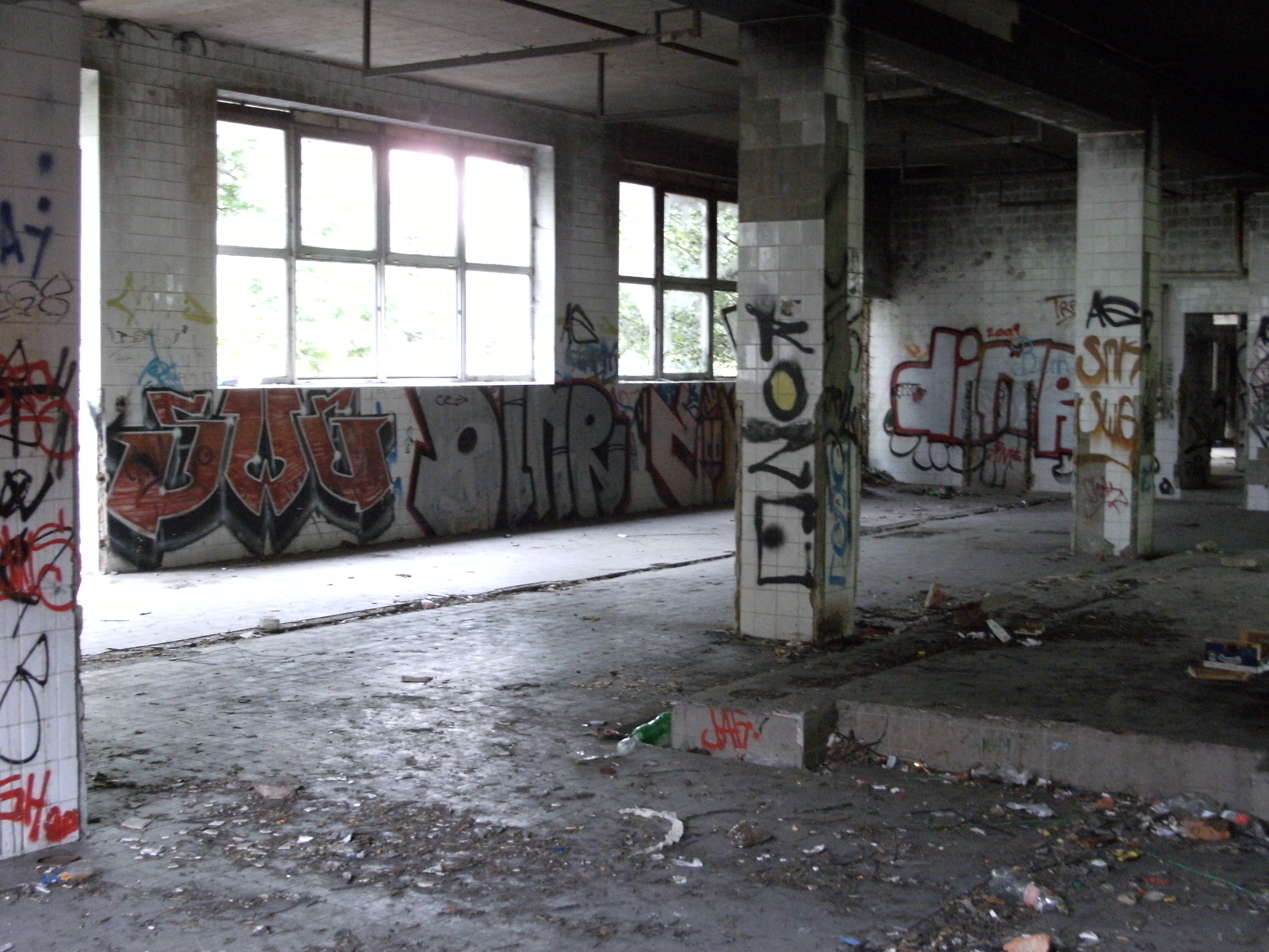 File:Graffiti and columns, factory ruins, České Budějovice.jpg ...