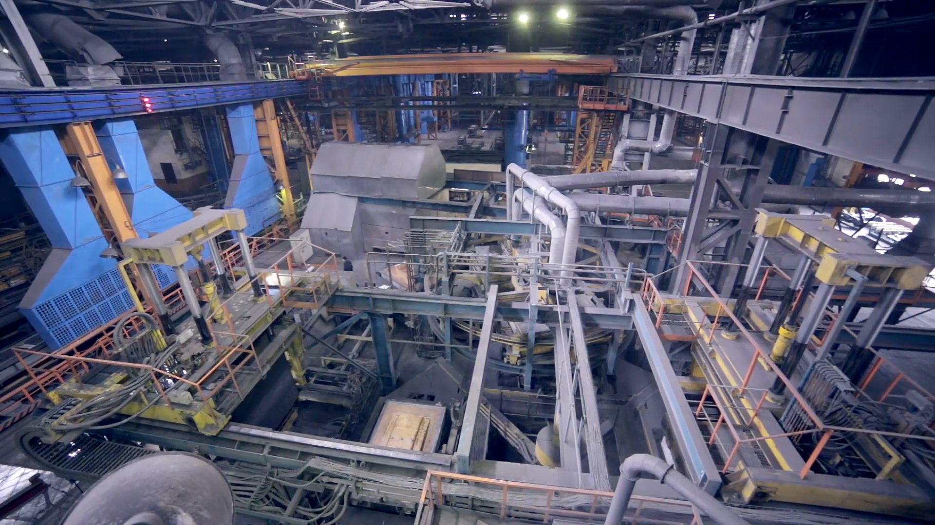 Huge Industrial factory inside. Robotic machines works Stock Video ...