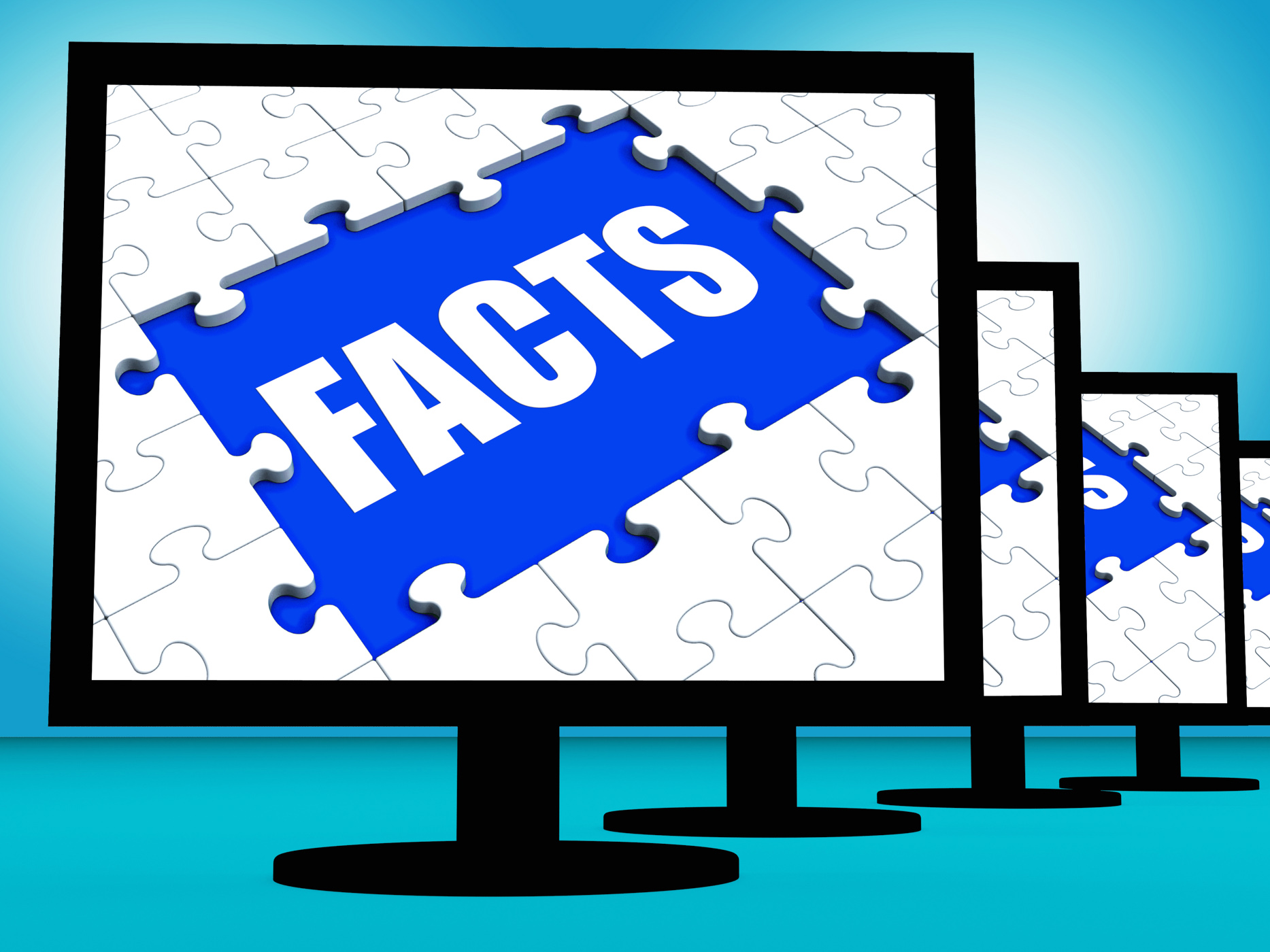Facts monitors shows data information wisdom and knowledge photo