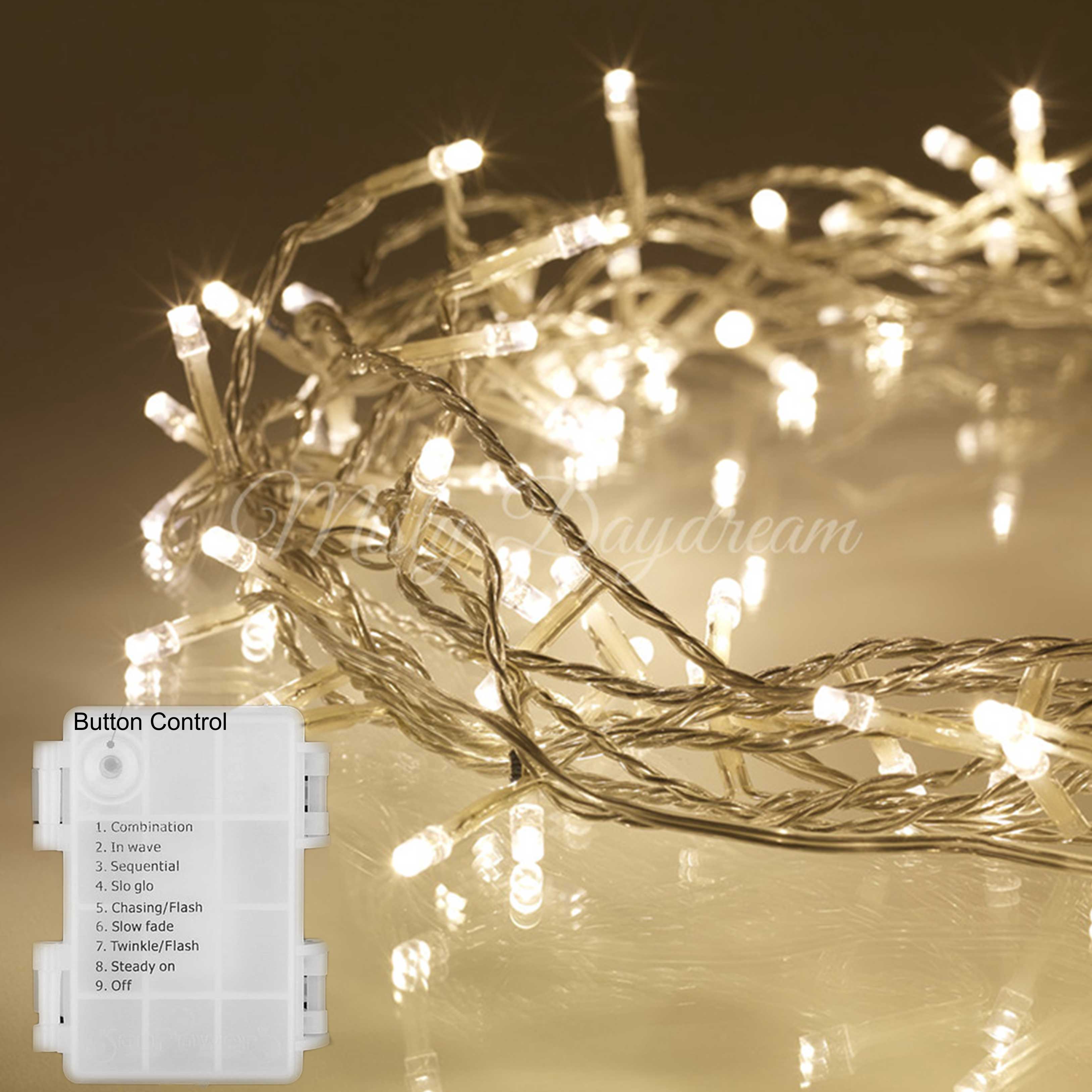 LED String Fairy Lights – Warm White (9 Mode Battery Operated ...