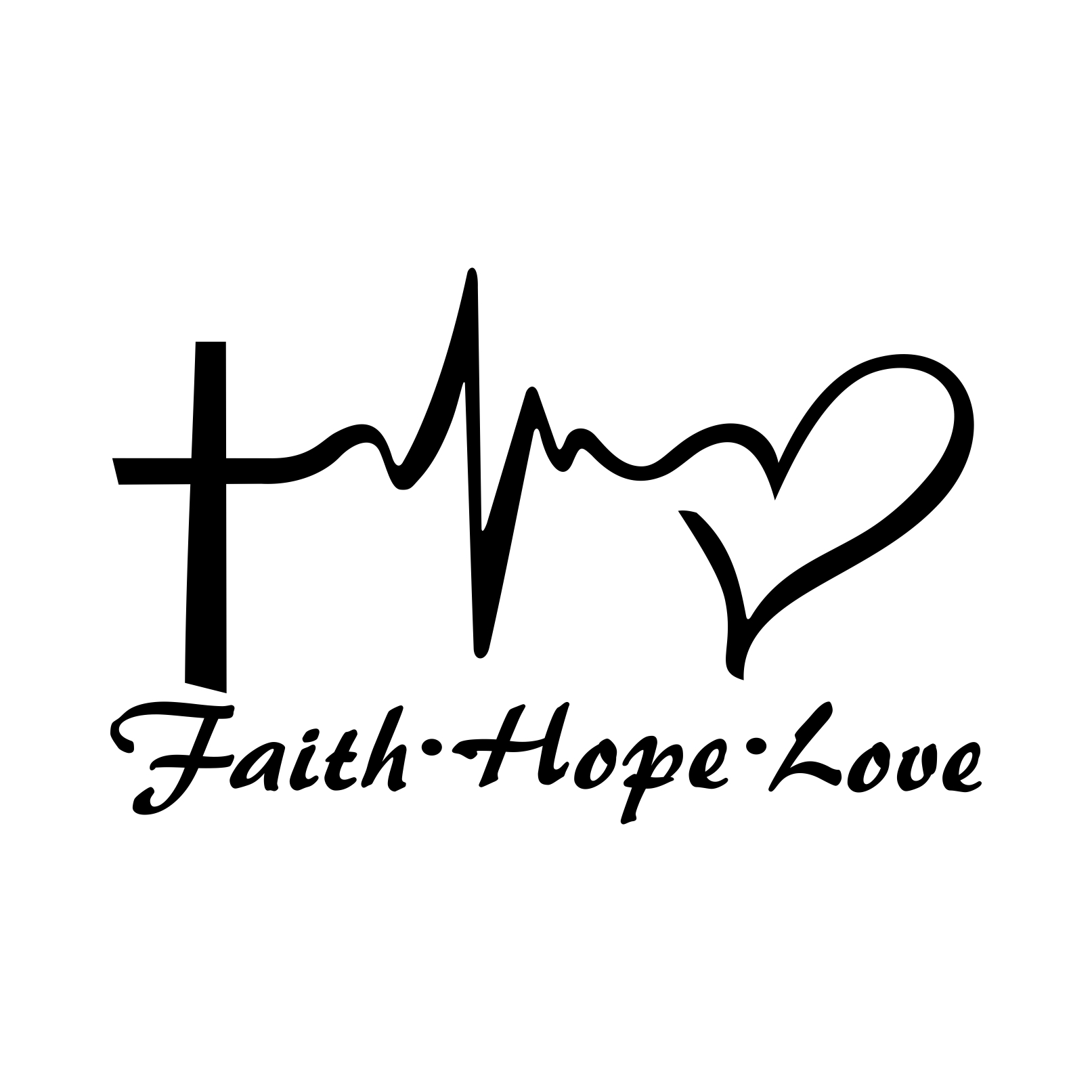 Faith Hope Love Heart graphics design SVG DXF by vectordesign on