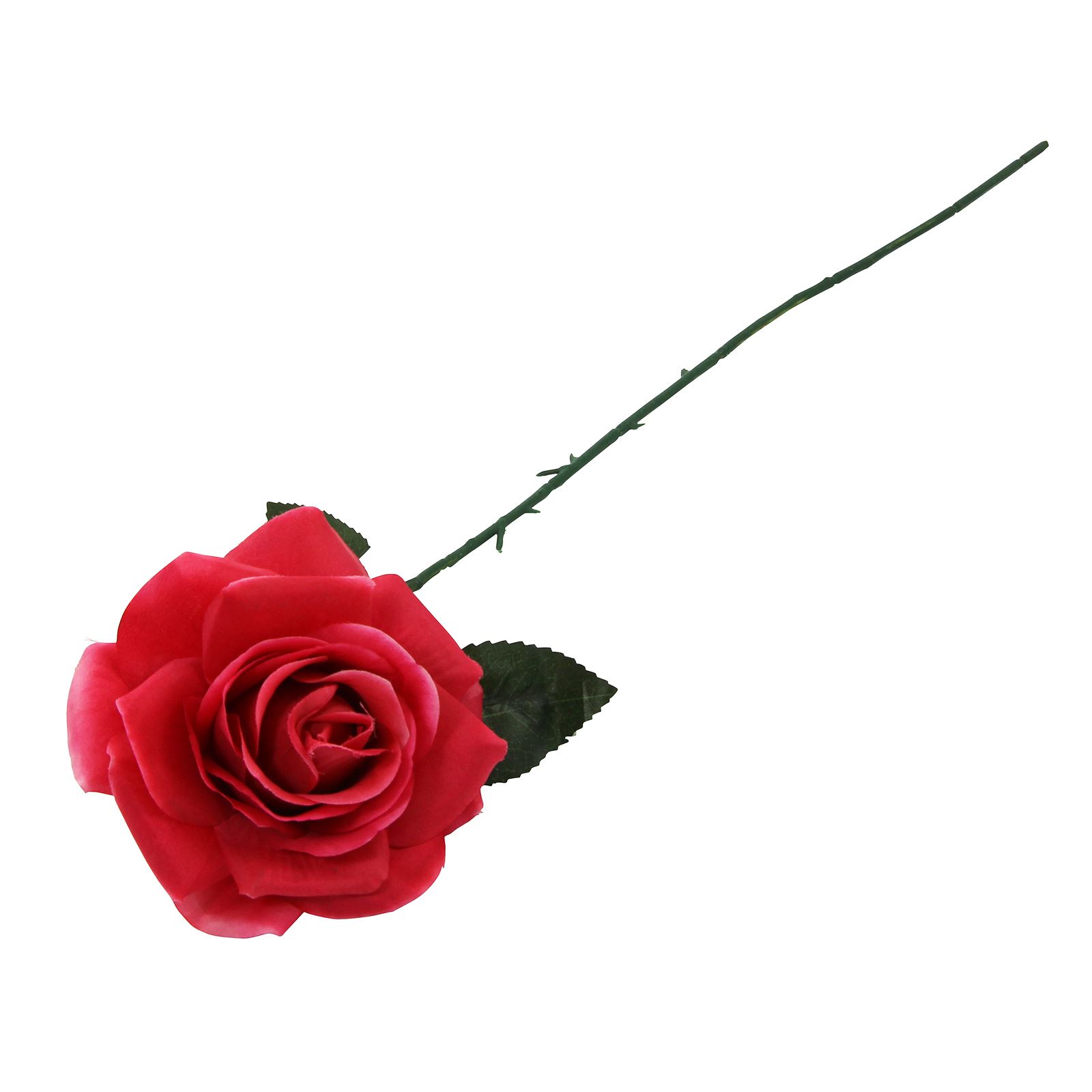 Large Plastic Premium Open Rose Fake Flowers Silk Single Stem ...