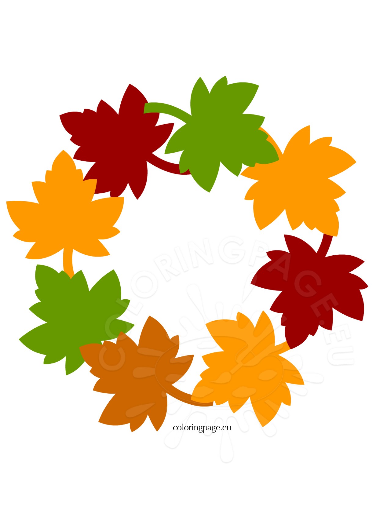 Fall Leaf Wreath Craft | Coloring Page