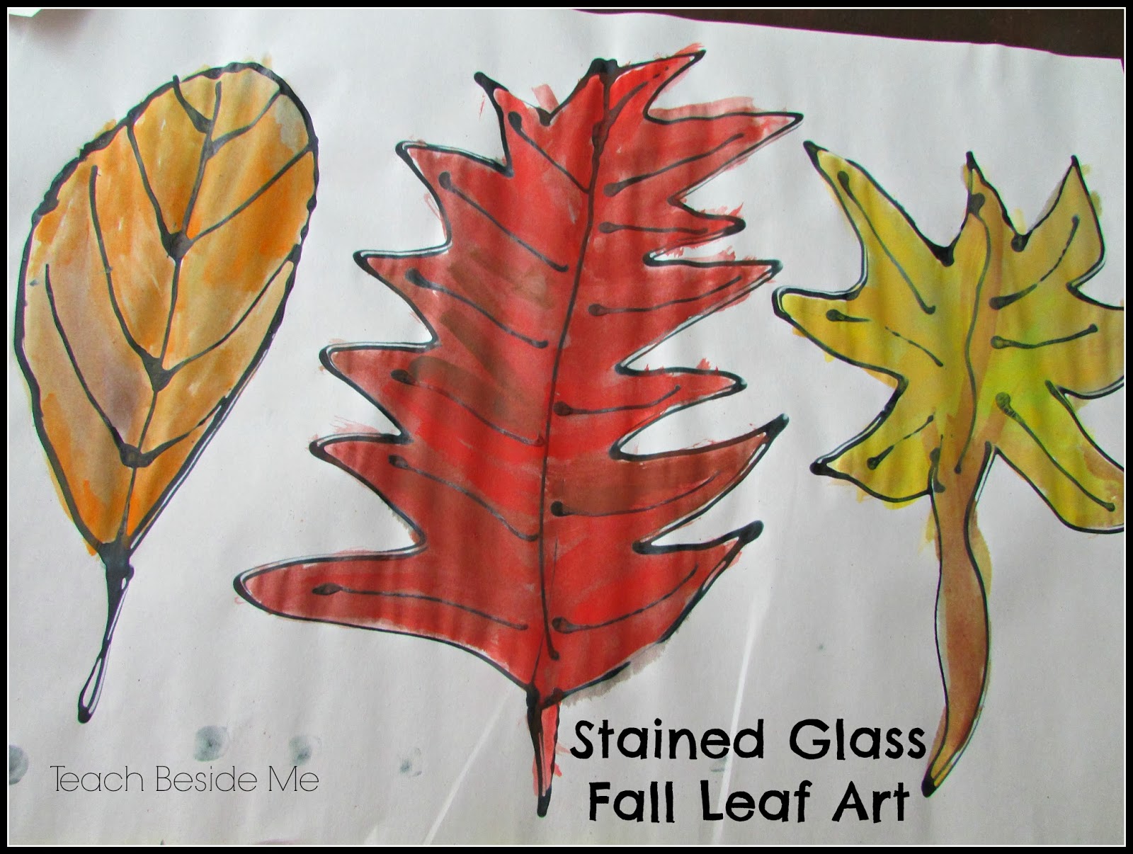 Stained Glass Fall Leaf Art - Teach Beside Me