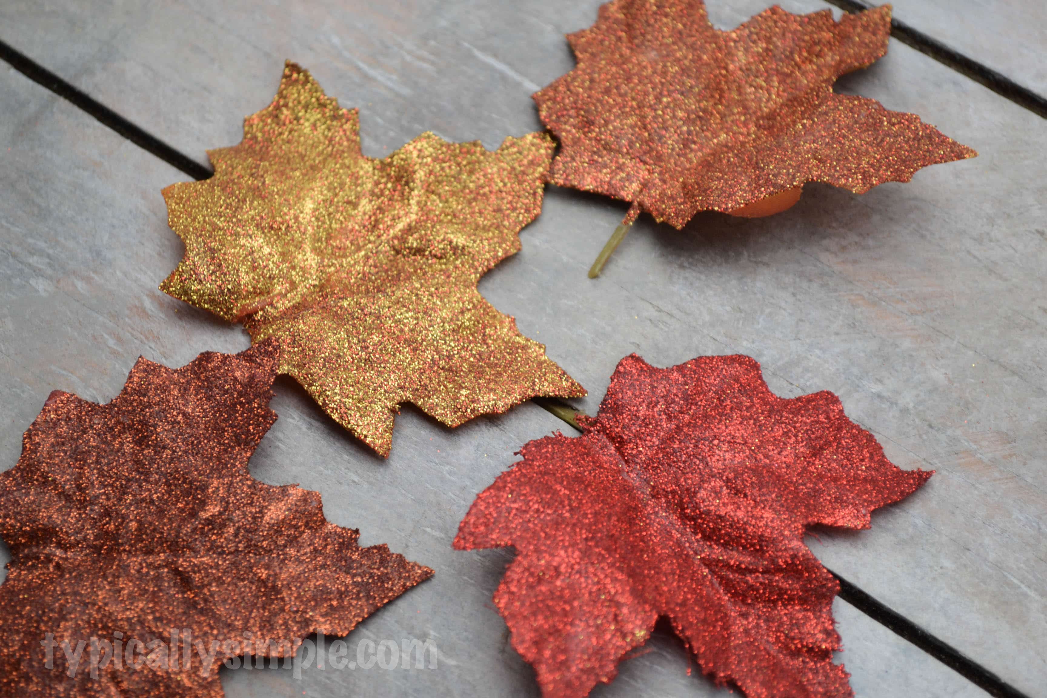 Glittered Fall Leaves DIY - Typically Simple
