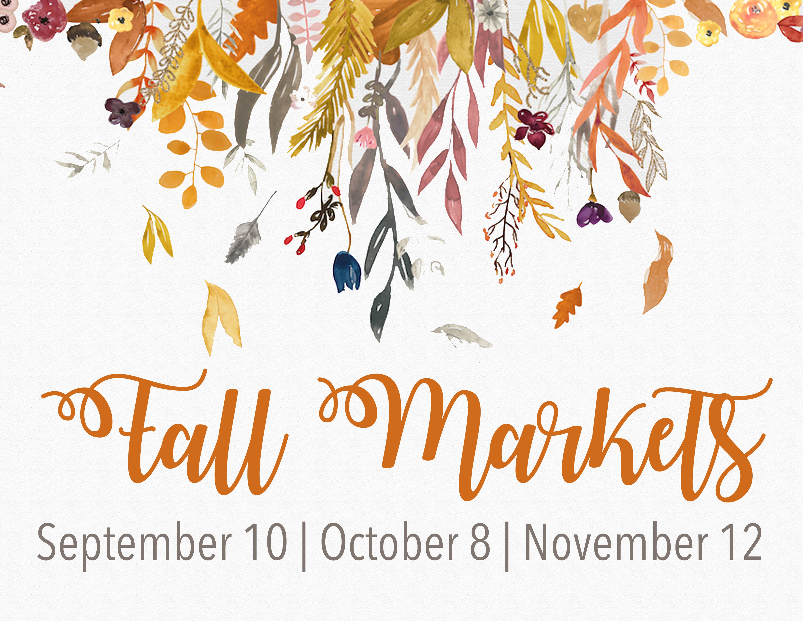 Fall Dates Announced! Events, Food, Music, Produce, Art, and More! |