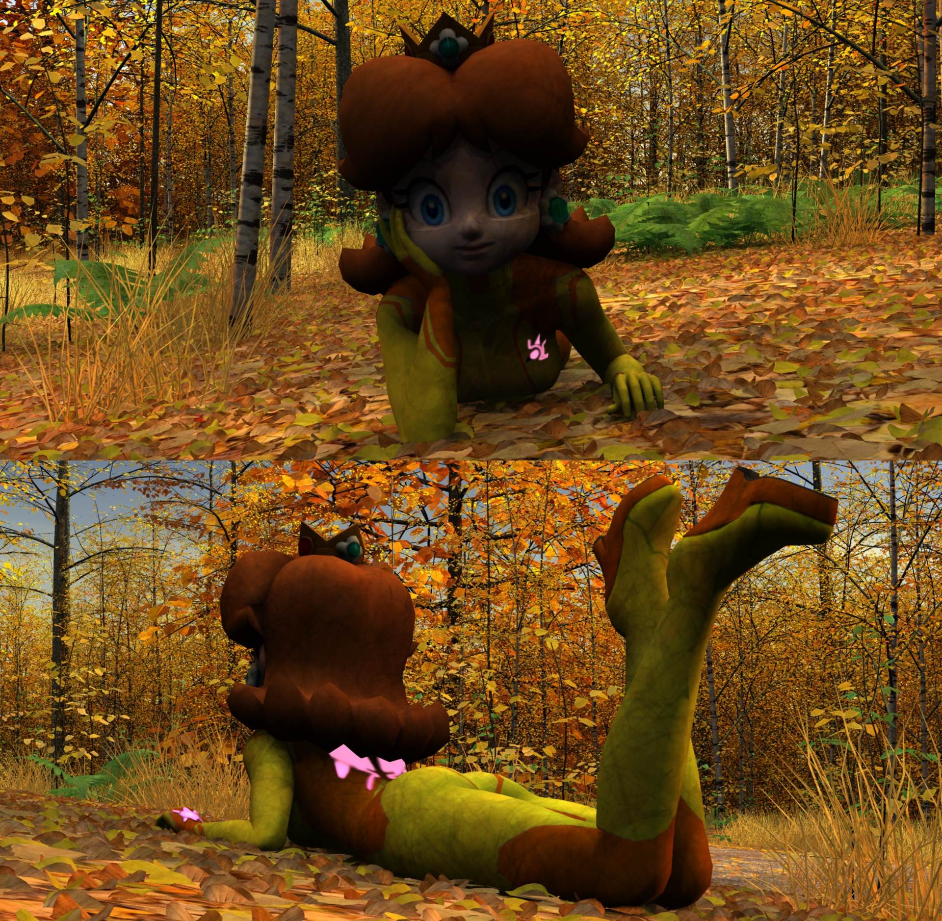 Fall Season: Zero Suit Daisy laying by DarkFalco313 on DeviantArt