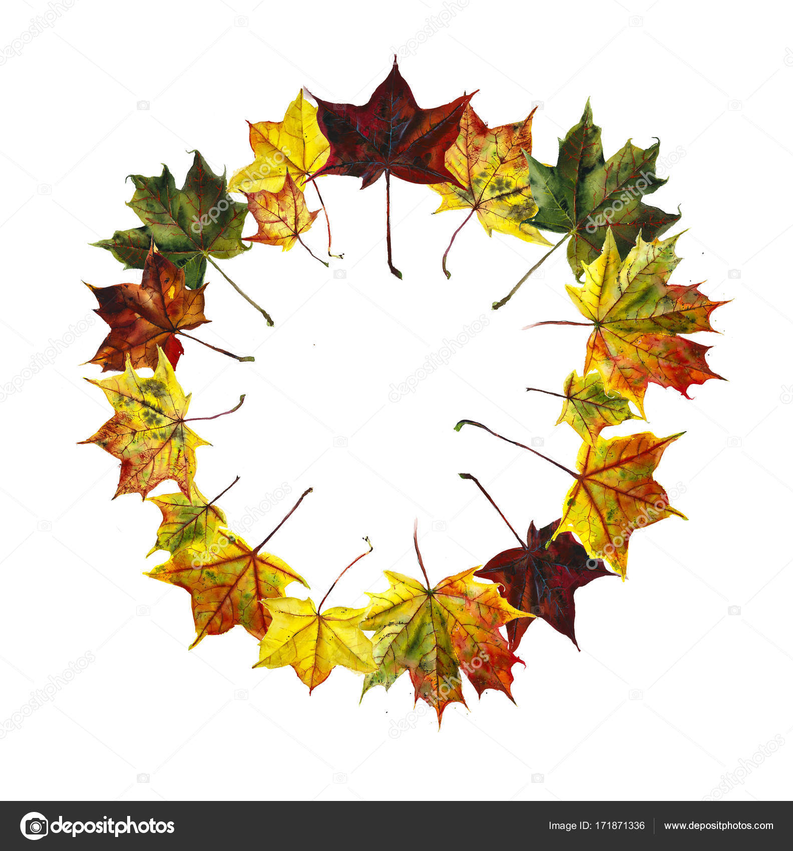 Circle frame from fallen leaves. — Stock Photo © budogosh #171871336