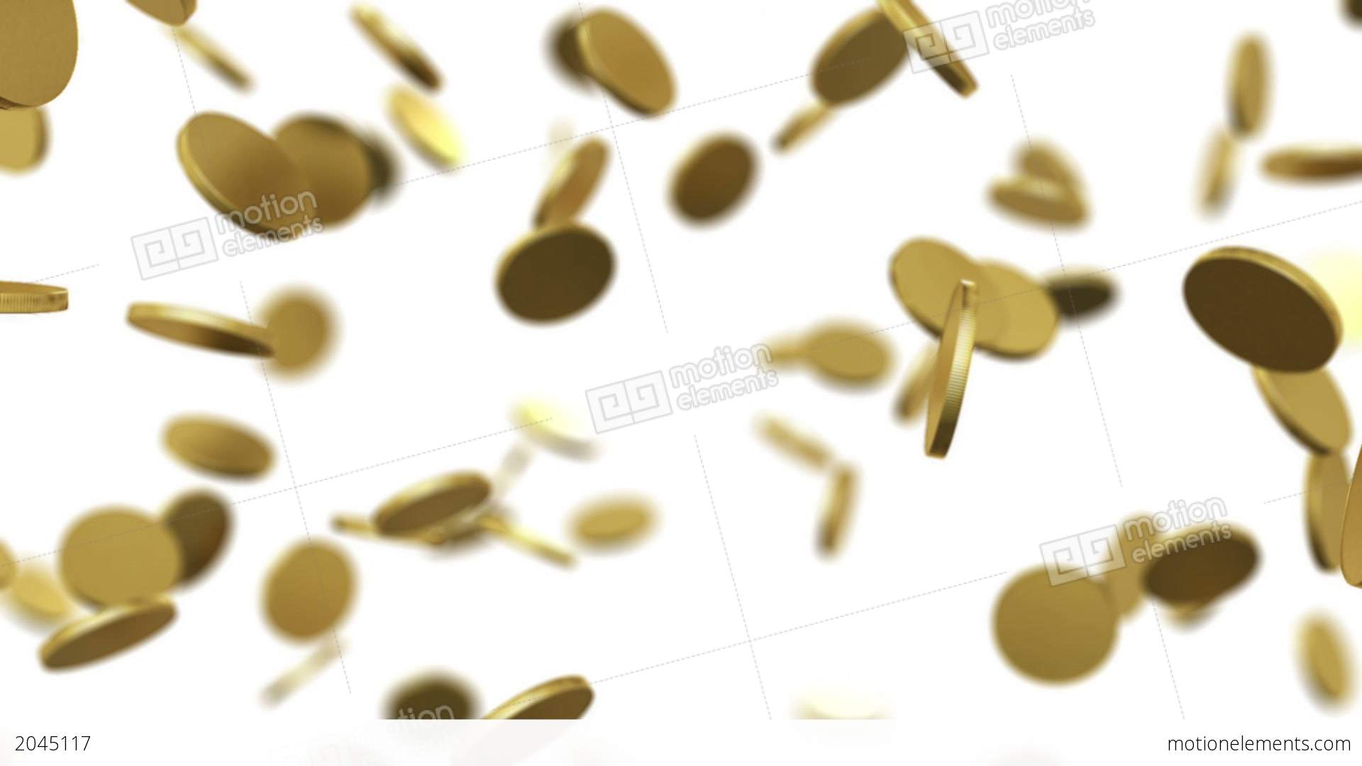 Gold Coins Falling On White. Beautiful Looped Anim Stock Animation ...