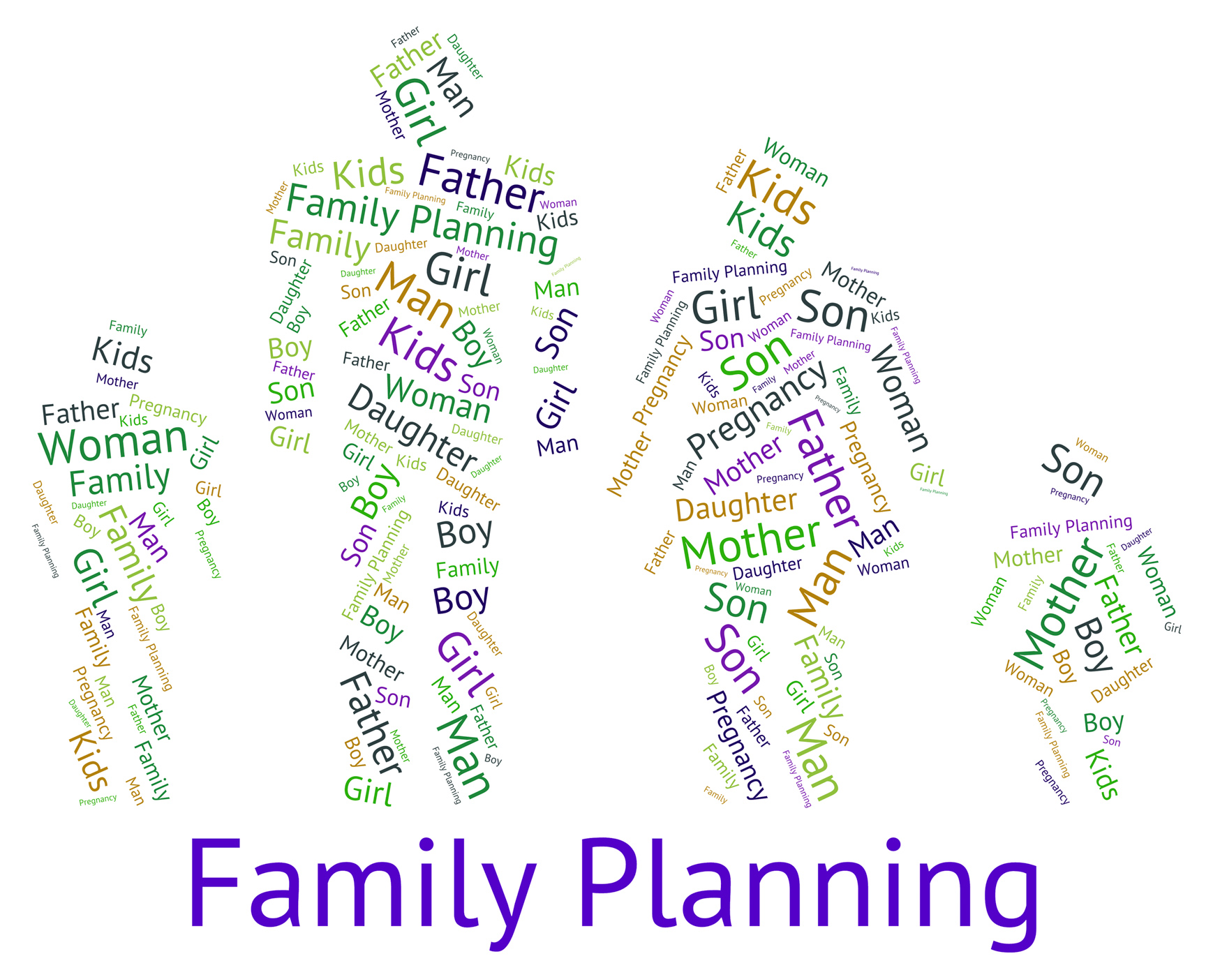 Family planning represents blood relation and children photo