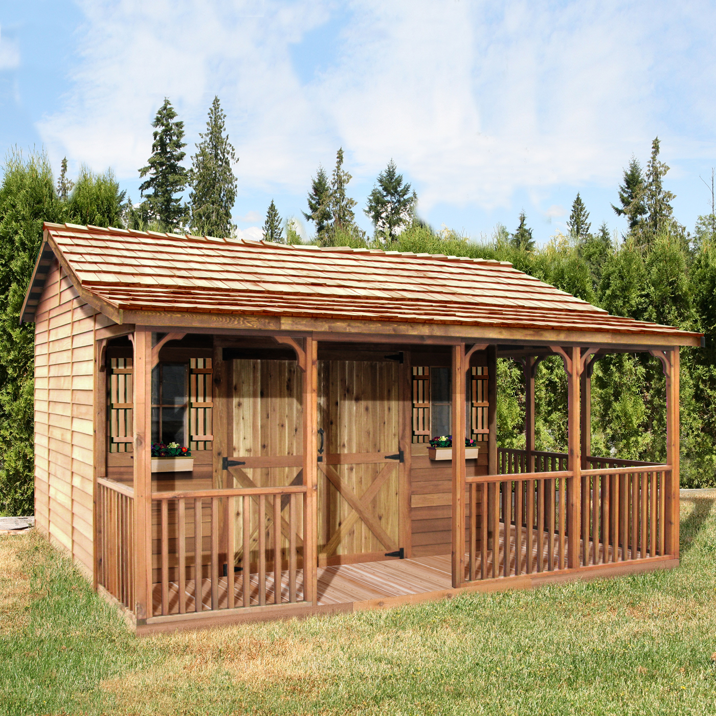 Cedar Shed FH1612 16-ft x 12-ft Farmhouse Shed | Lowe's Canada