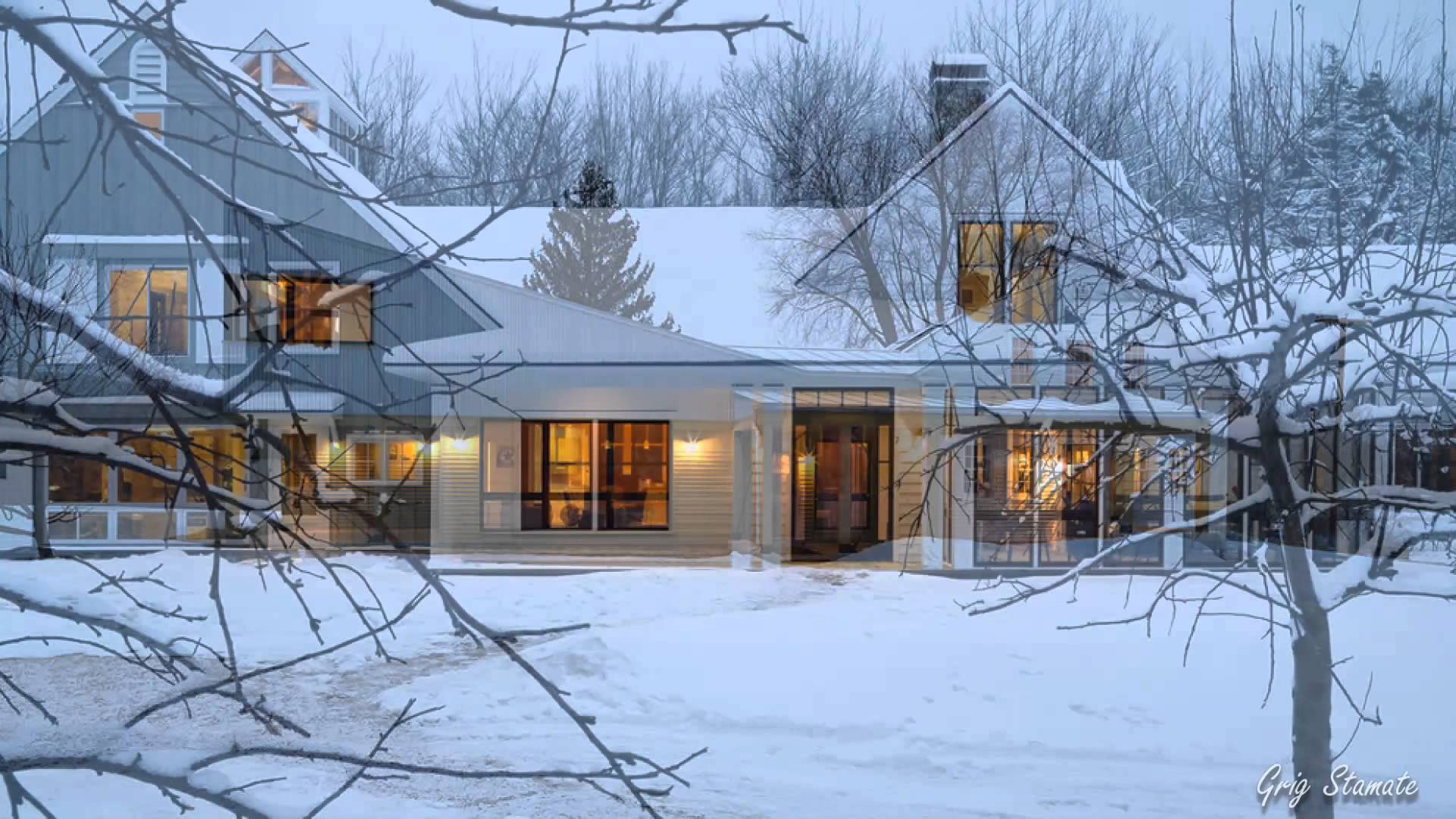 Traditional American Farmhouses in Winter - YouTube
