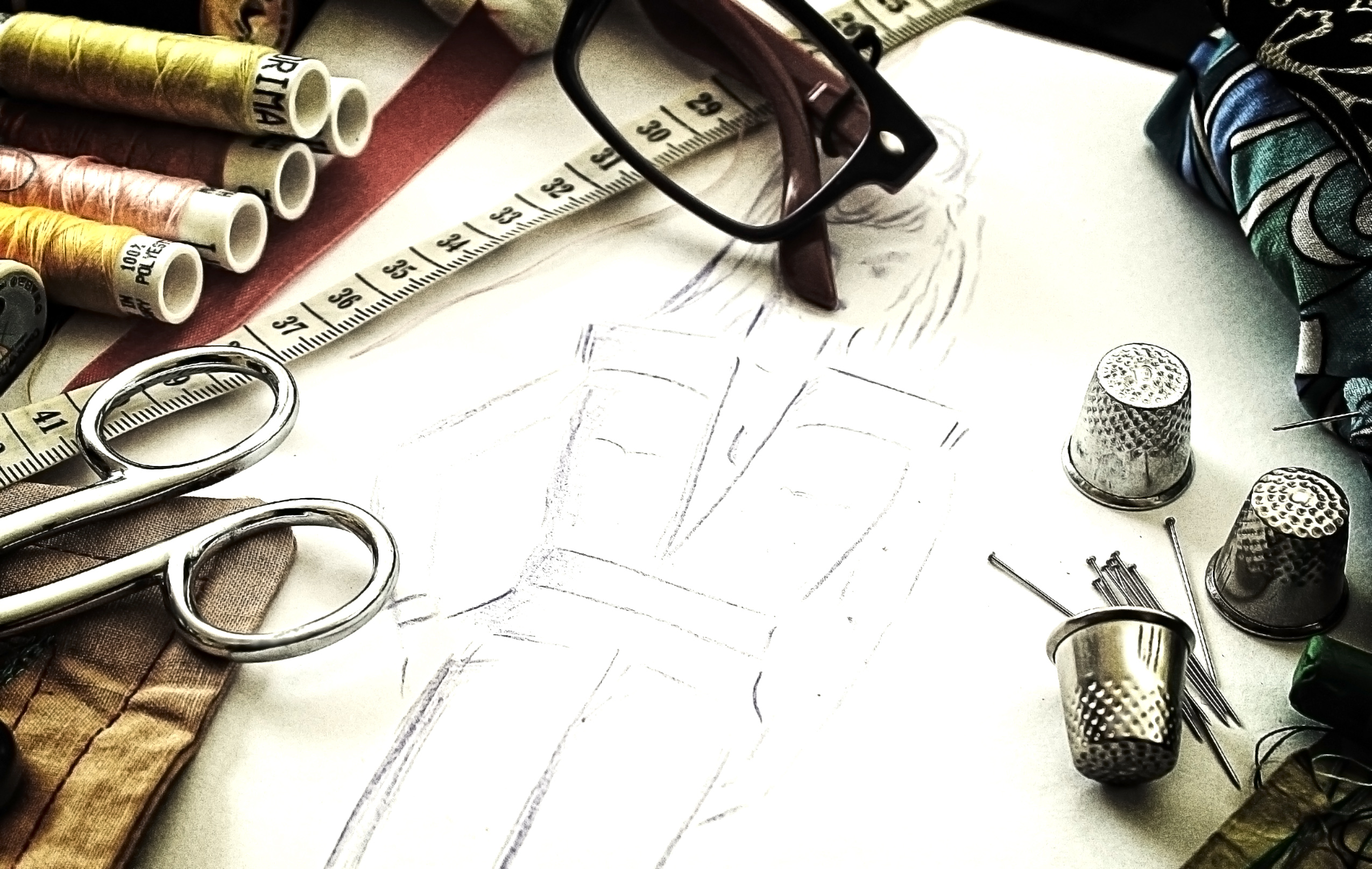 Fashion design - the working tools of a couturière photo