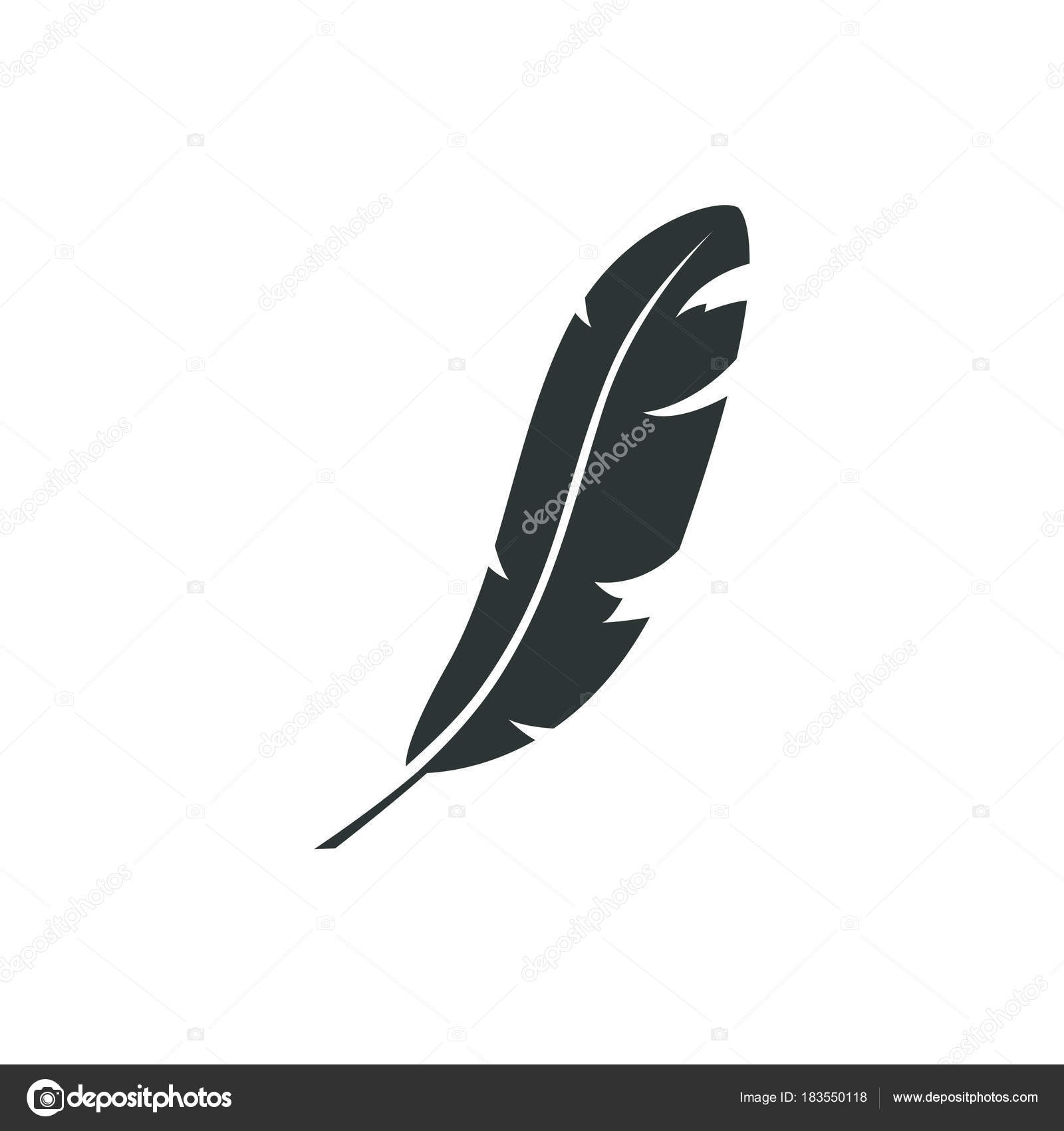 Feather vector icon isolated on white background. Pen for ...