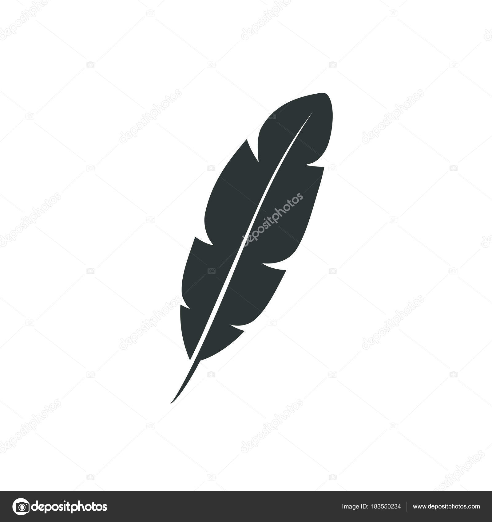 Feather vector icon isolated on white background. Pen for ...