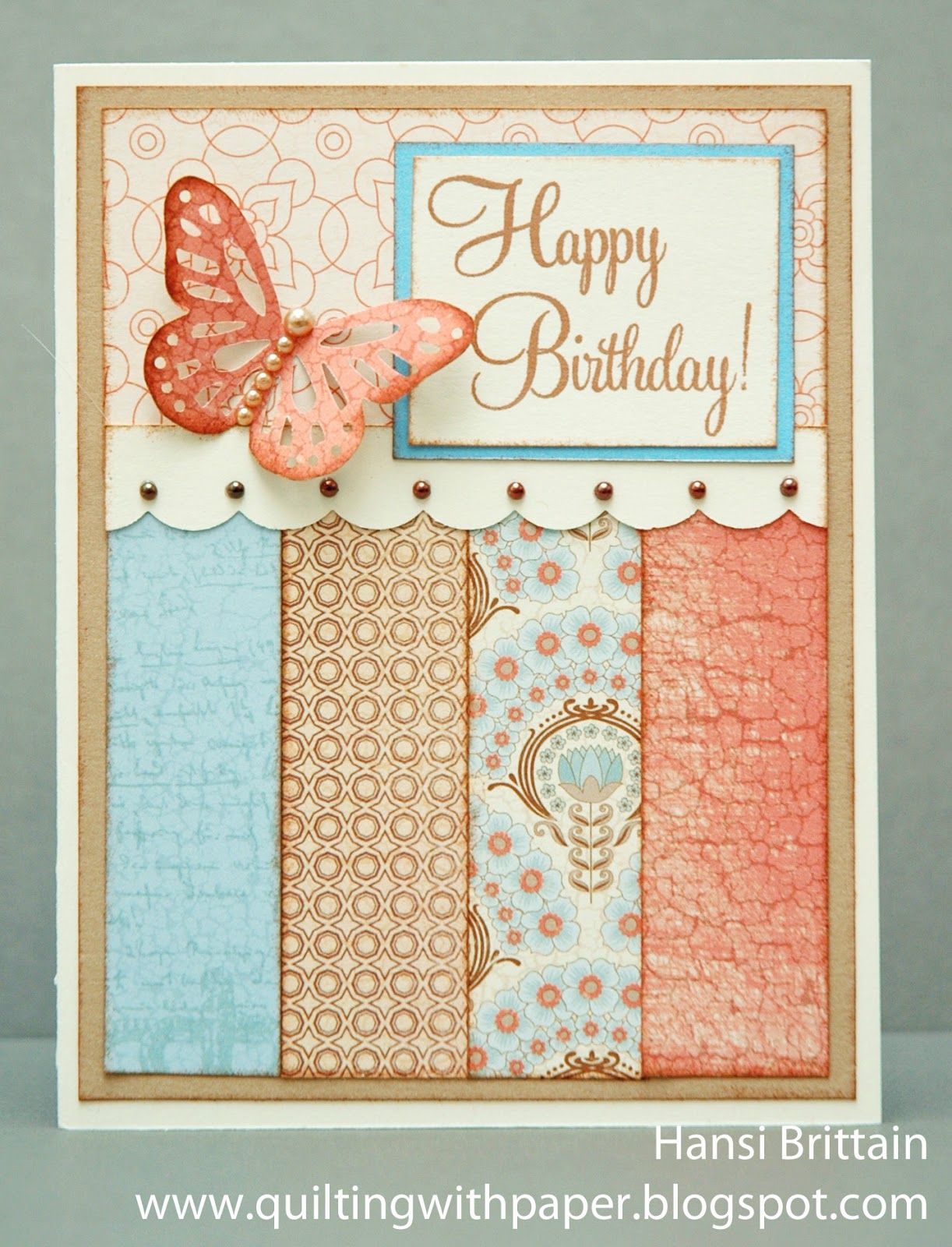 Quilting With Paper: A Masculine and Feminine Birthday Card Using ...