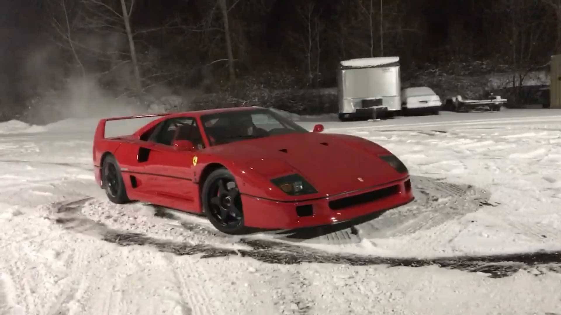 Watching A Ferrari F40 Spin Slo-Mo Donuts Is Very Zen