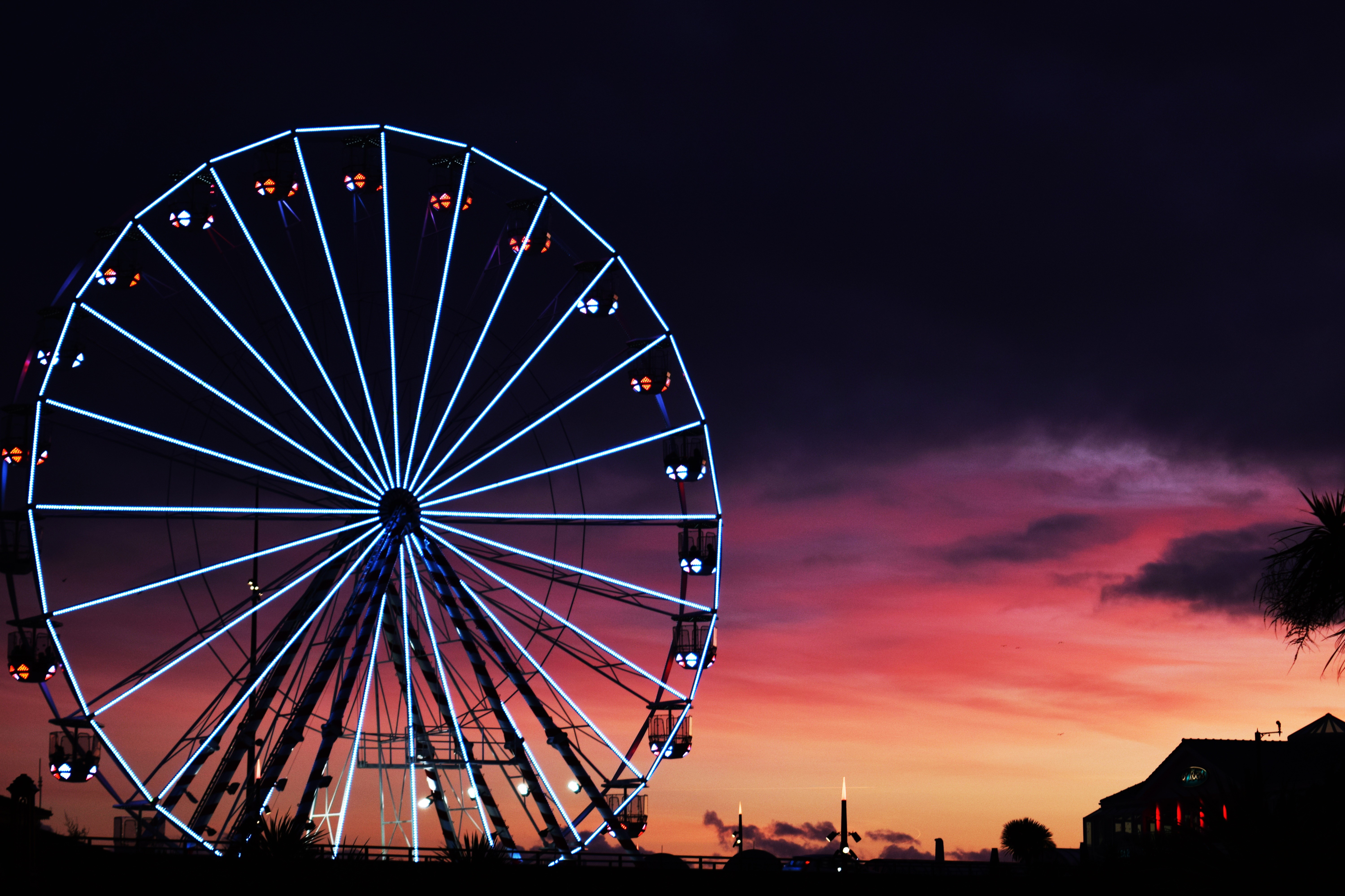 Ferris Wheel Sunset Clouds 5k, HD Nature, 4k Wallpapers, Images ...