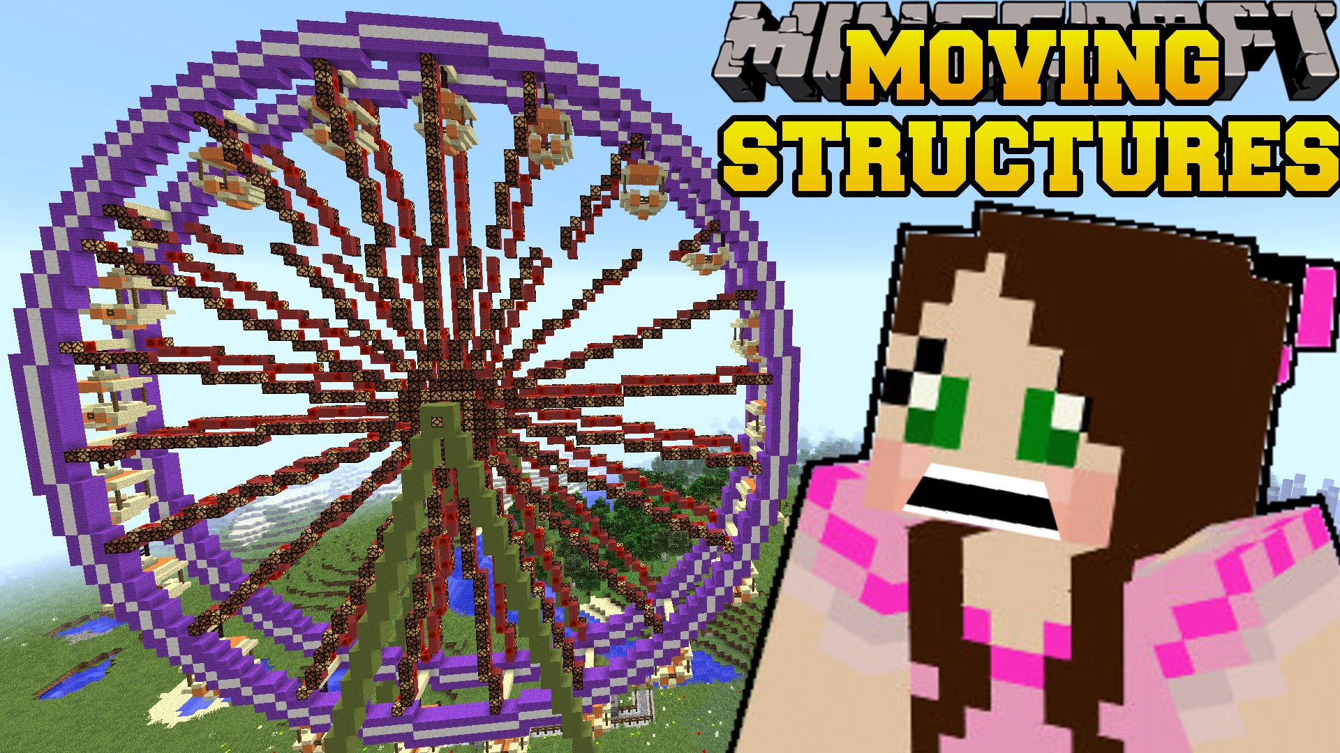 Minecraft: MOVING STRUCTURES (REAL MOVIE THEATER, BUSES, BOATS ...