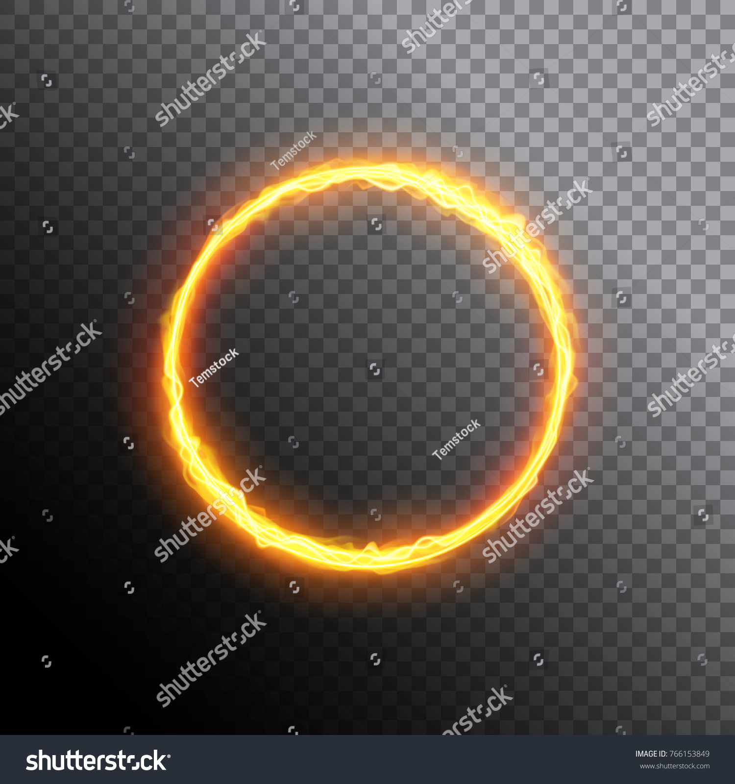 Fiery Circle Round Neon Frame Fire Stock Vector 766153849 - Shutterstock