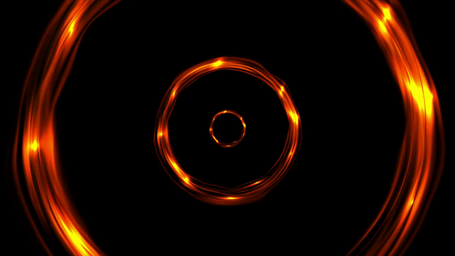Glowing fiery ring circles seamless looping motion background. Video ...