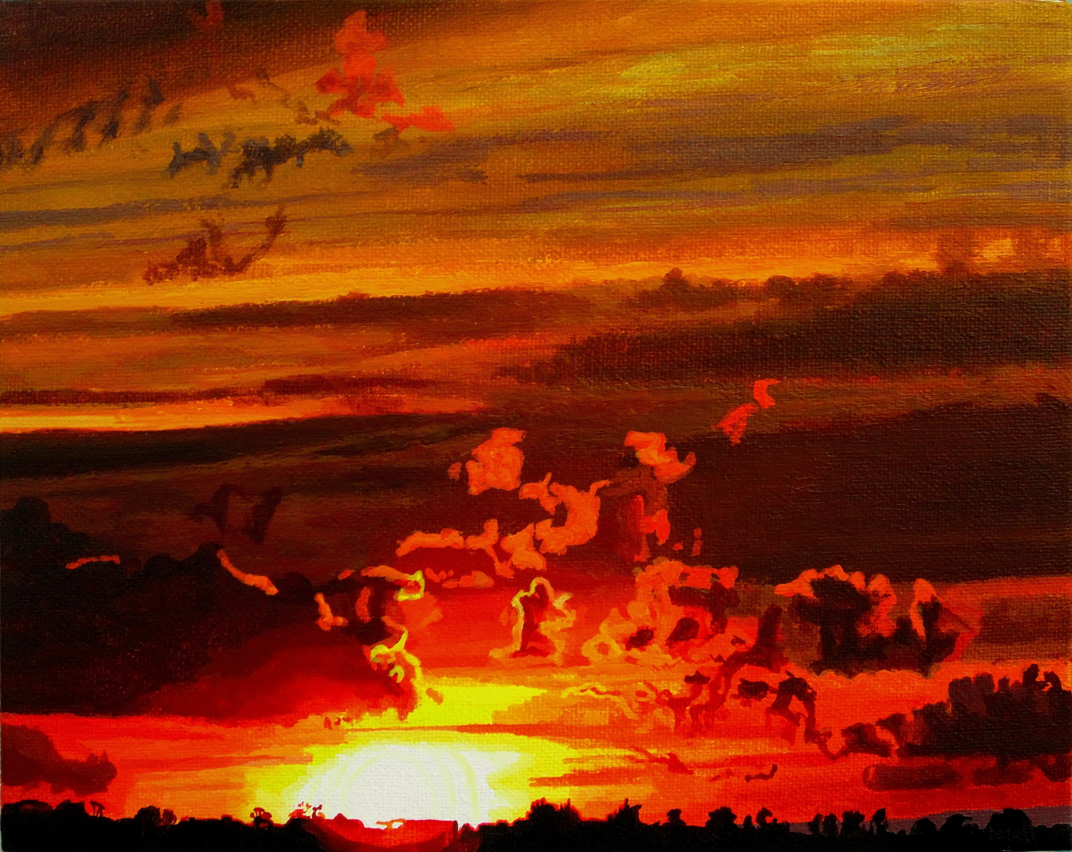 Fiery Sunset – Sold | eastcorkpainter