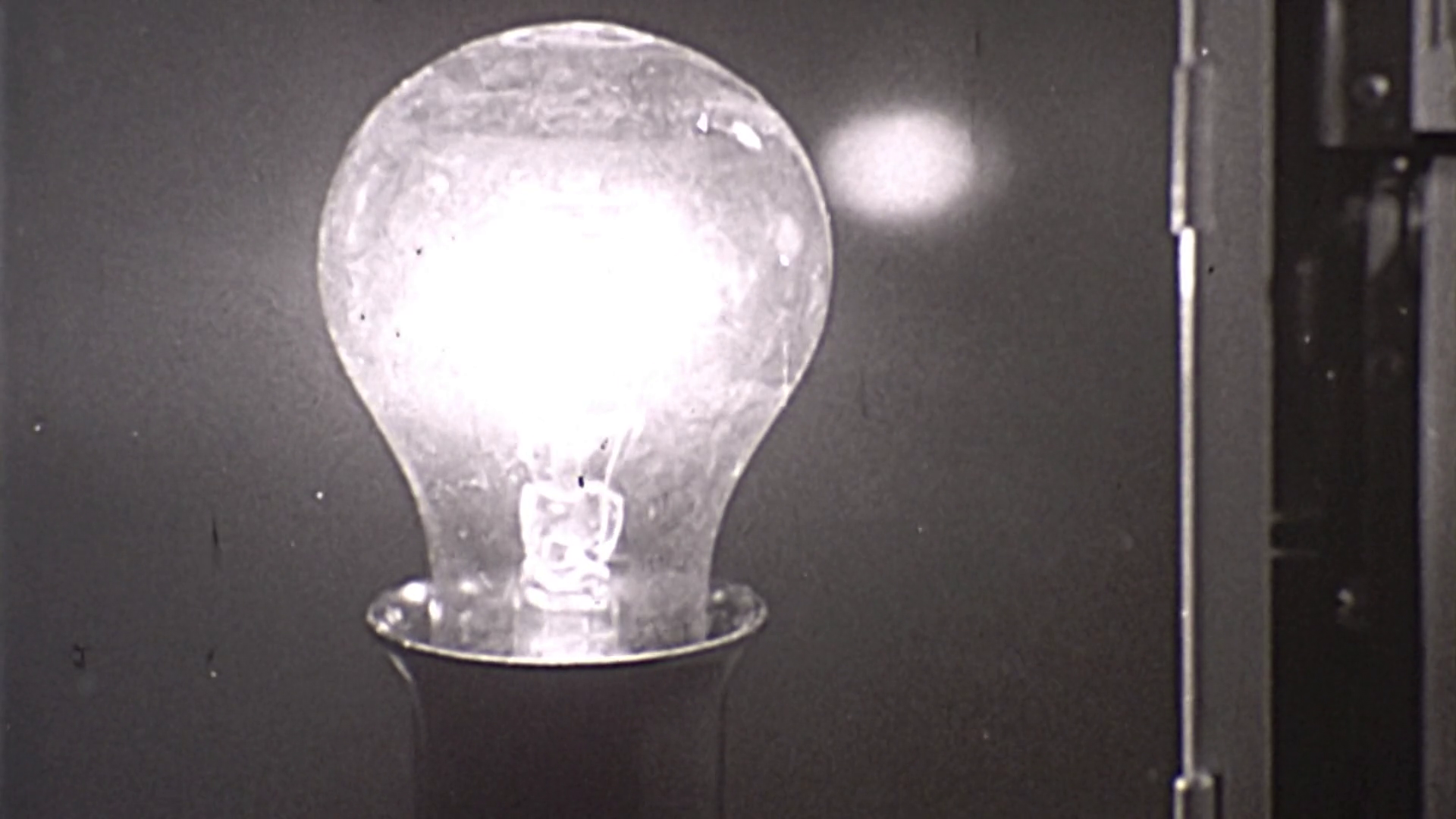 Old Filament Light Bulb Burning Turned On Glowing 1960s Vintage Film ...