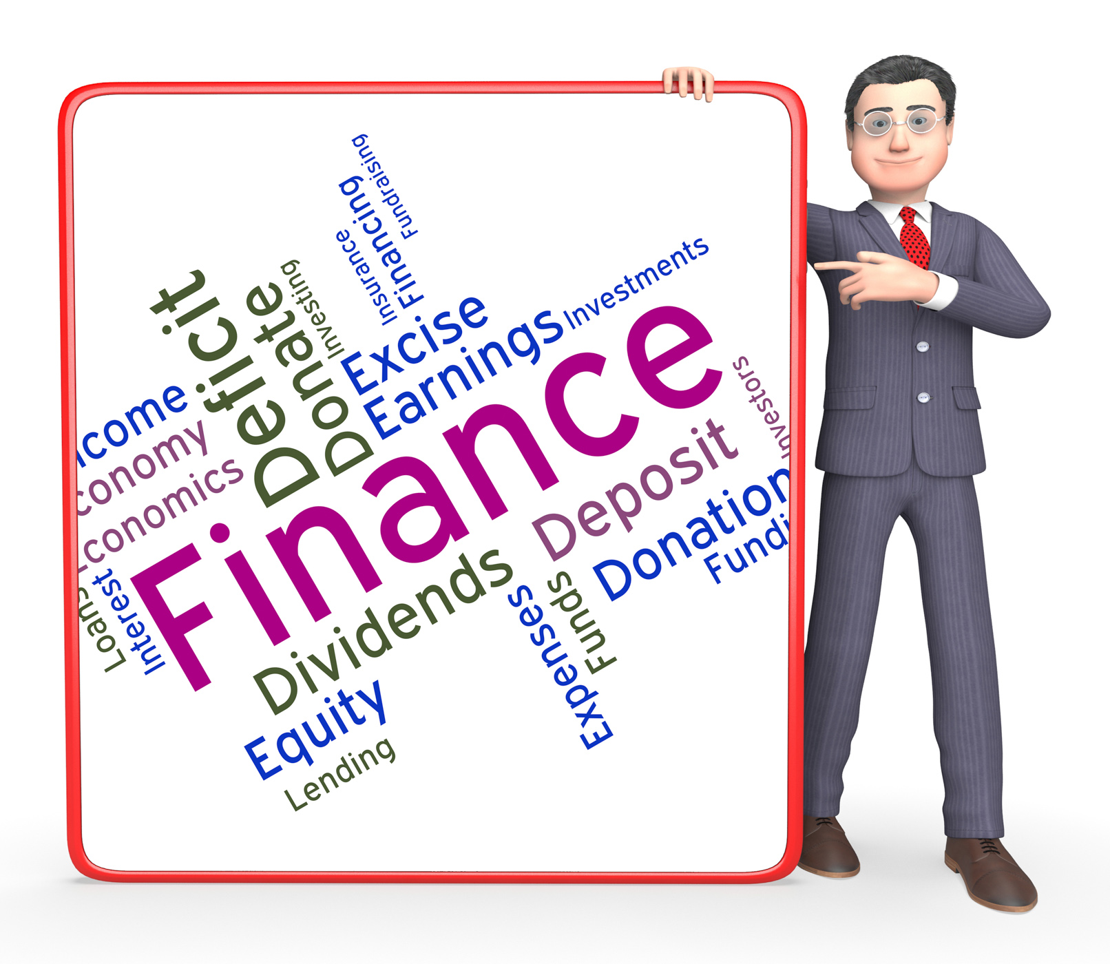 Finance word means financial trading and profit photo