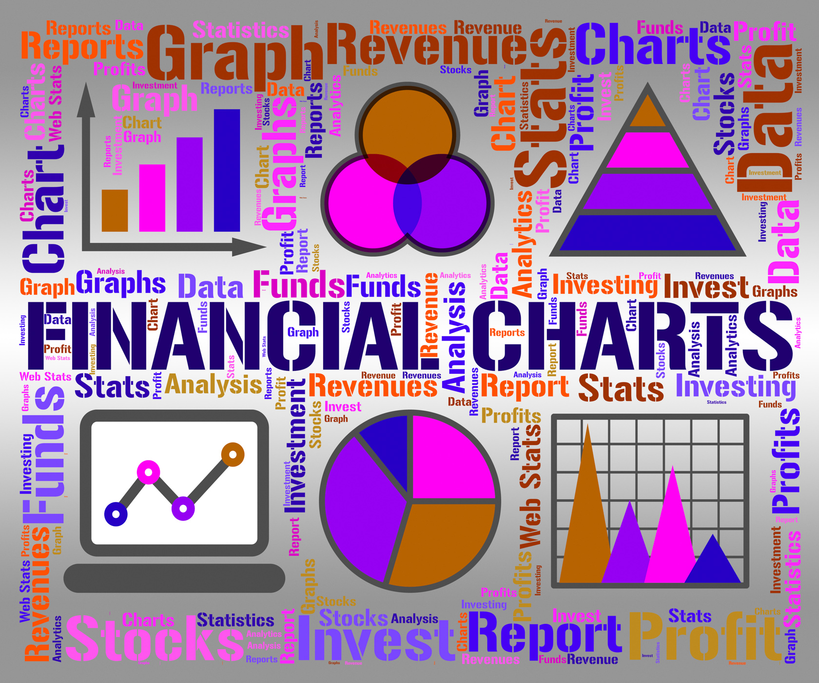 Financial charts shows business graph and banking photo
