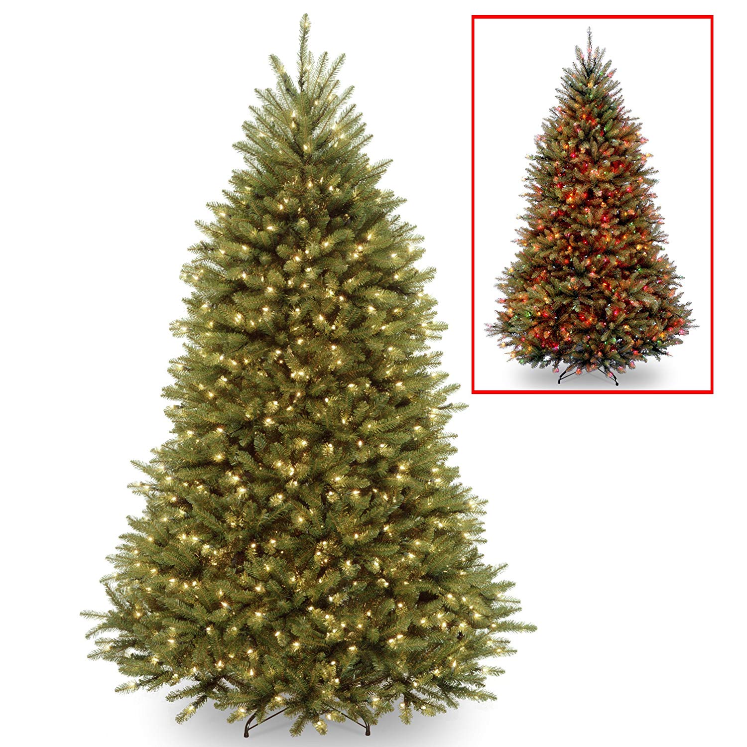 Amazon.com: National Tree 7.5 Foot Dunhill Fir Tree with 700 Dual ...