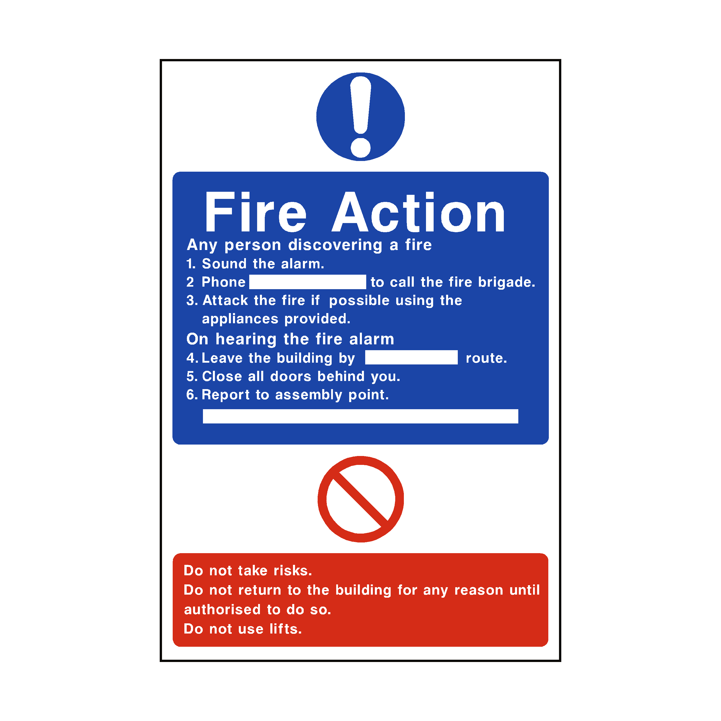 General Fire Action Sign | PVC Safety Signs
