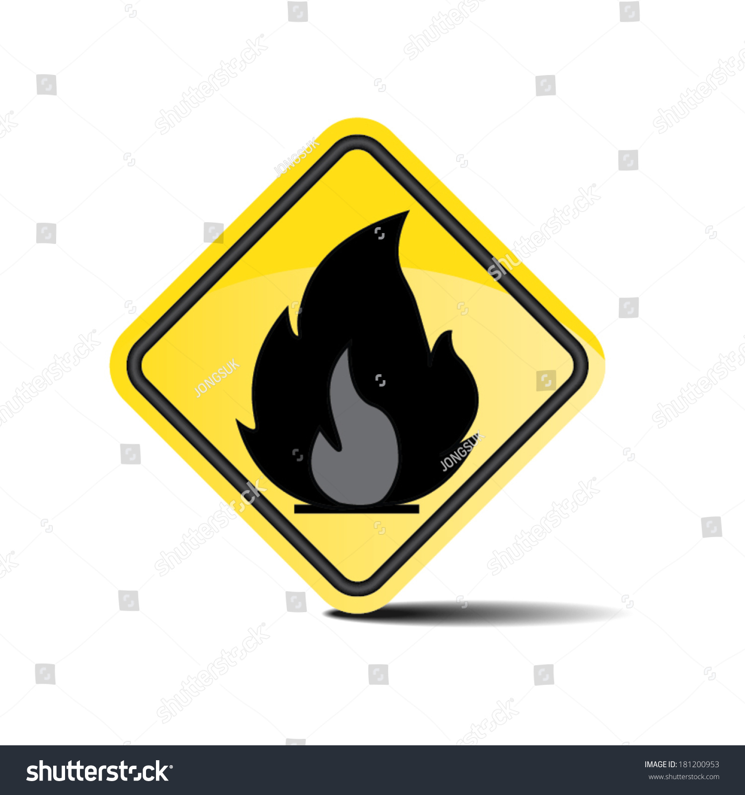 Safety Sign Fire Alert Warning Sign Stock Vector 181200953 ...