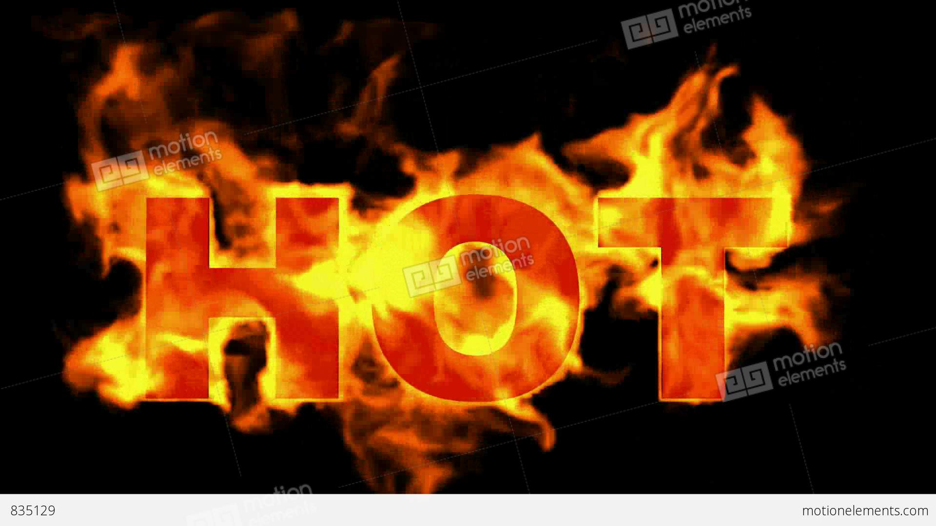 Burning Hot Word In Fire Stock Animation | 835129