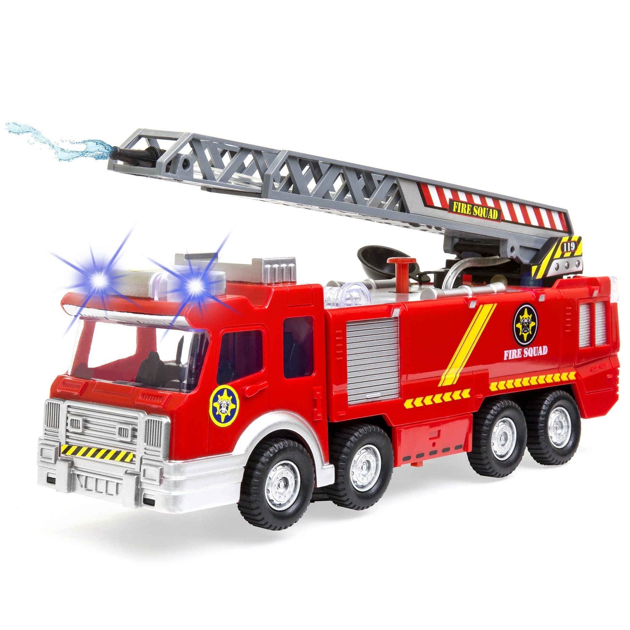 Toy Fire Truck Toy Lights Sound Ladder Hose Electric Fire Brigade ...