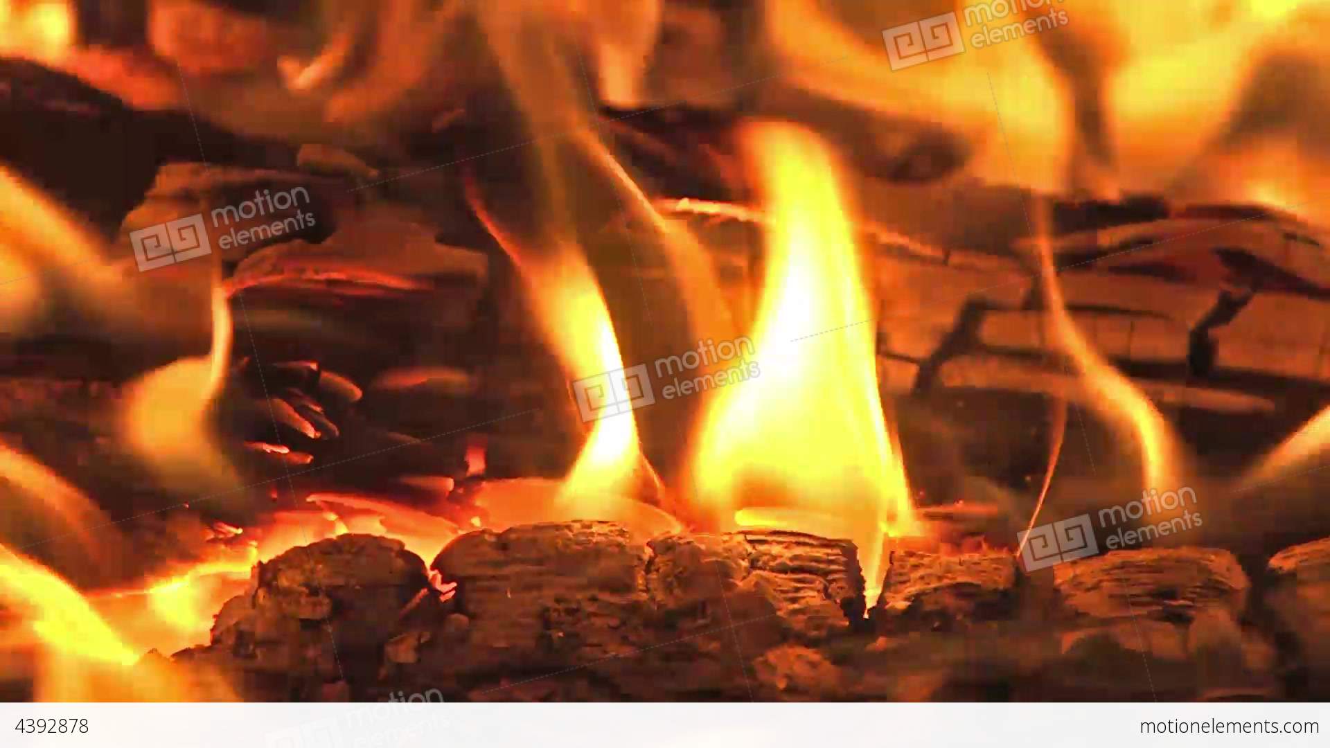 Fire Flames And Burning Wood Logs In Fireplace Stock video footage ...