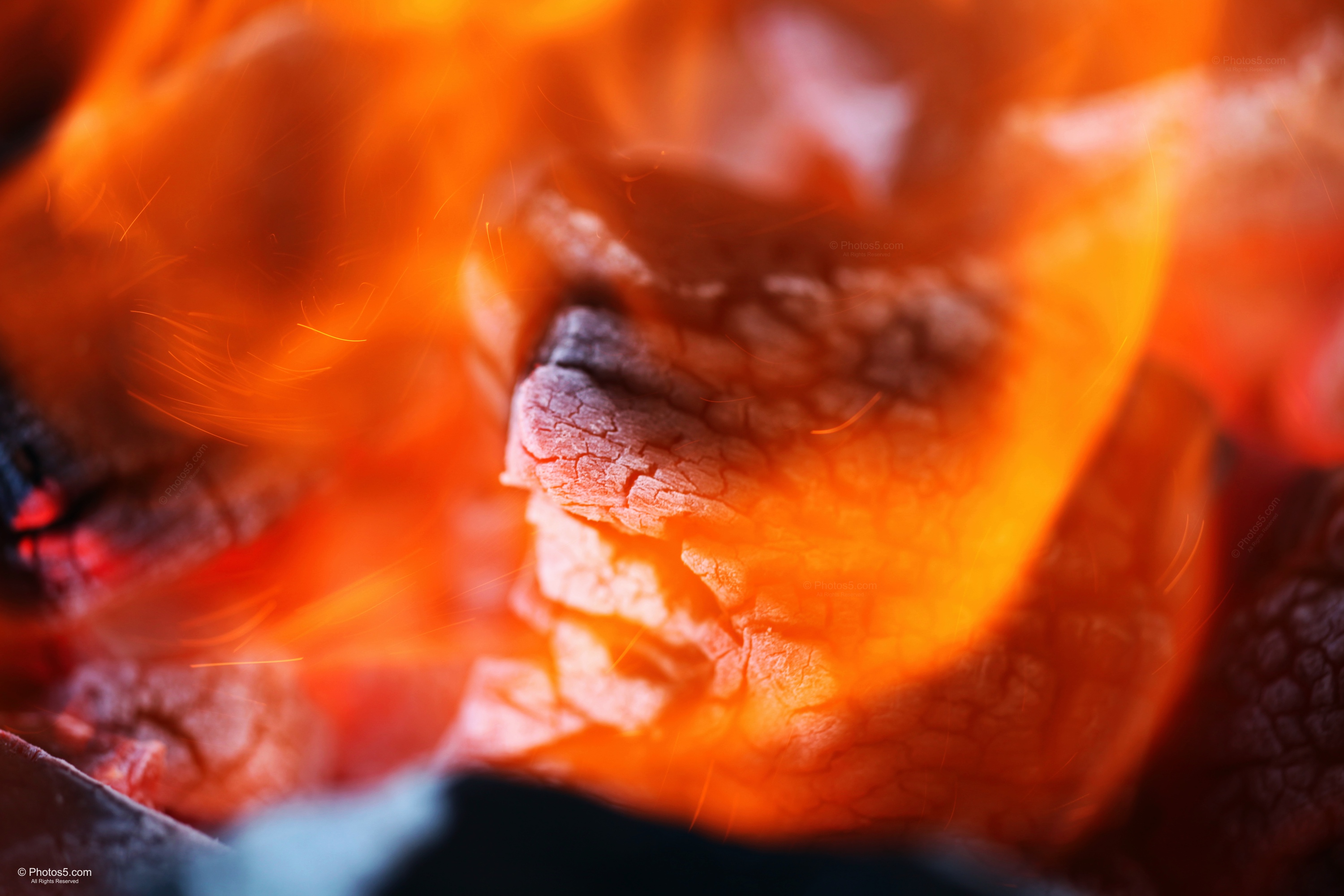 Fire Flames on Burning Coal – Photos5.com