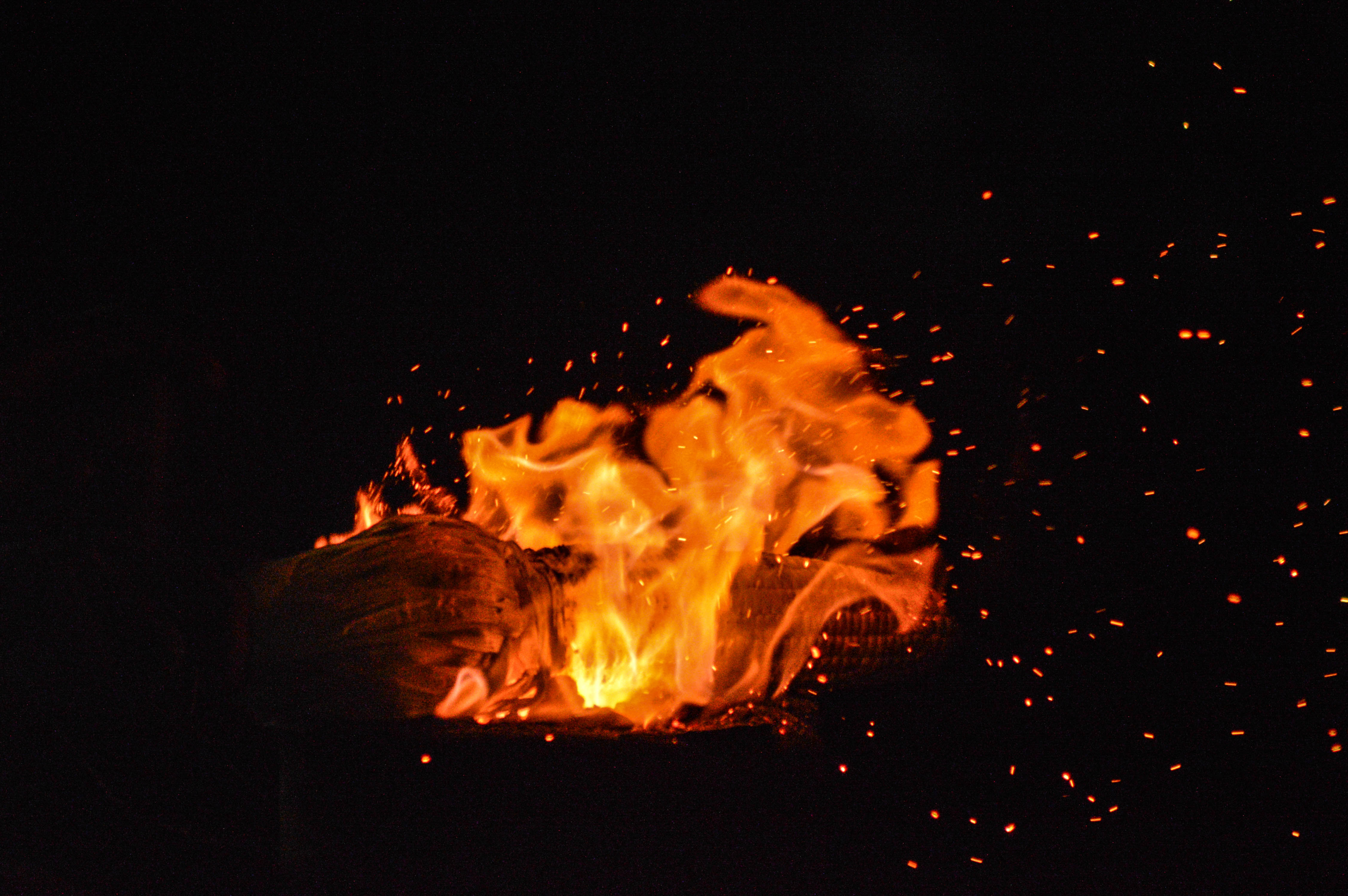 Fire from a pot photo