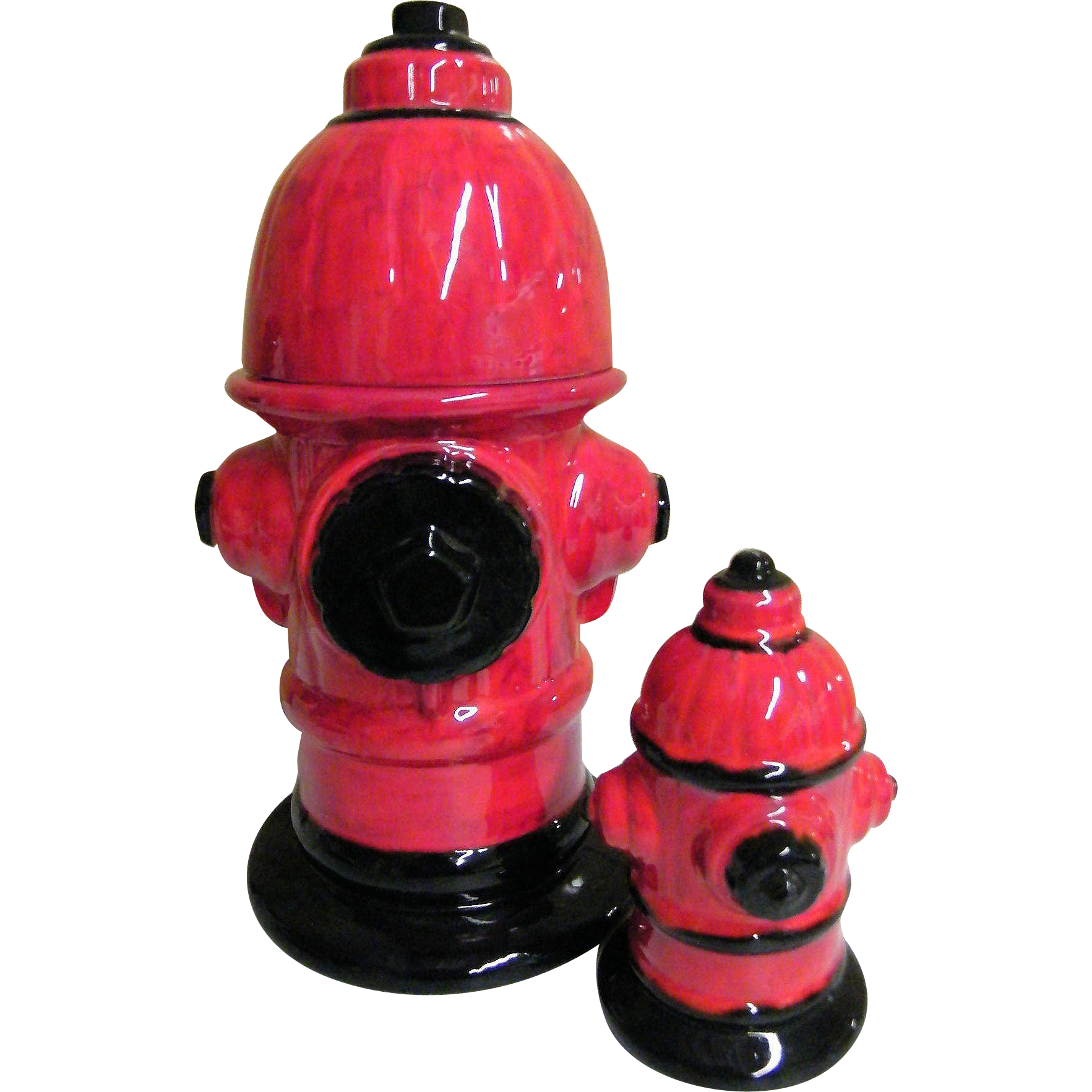 RED Fire Hydrant Cookie Jar & Matching Bank Ceramic : Lisa's Vintage ...