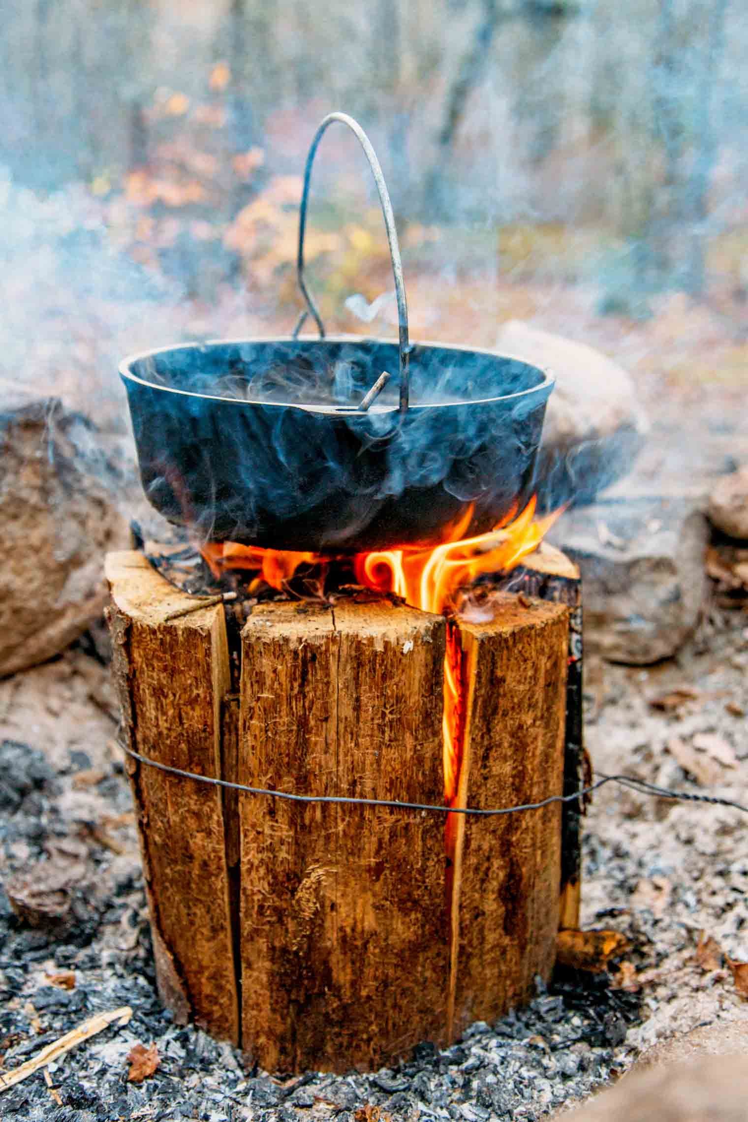 How to Make a Swedish Fire Log | Chainsaw, Bonfires and Torches