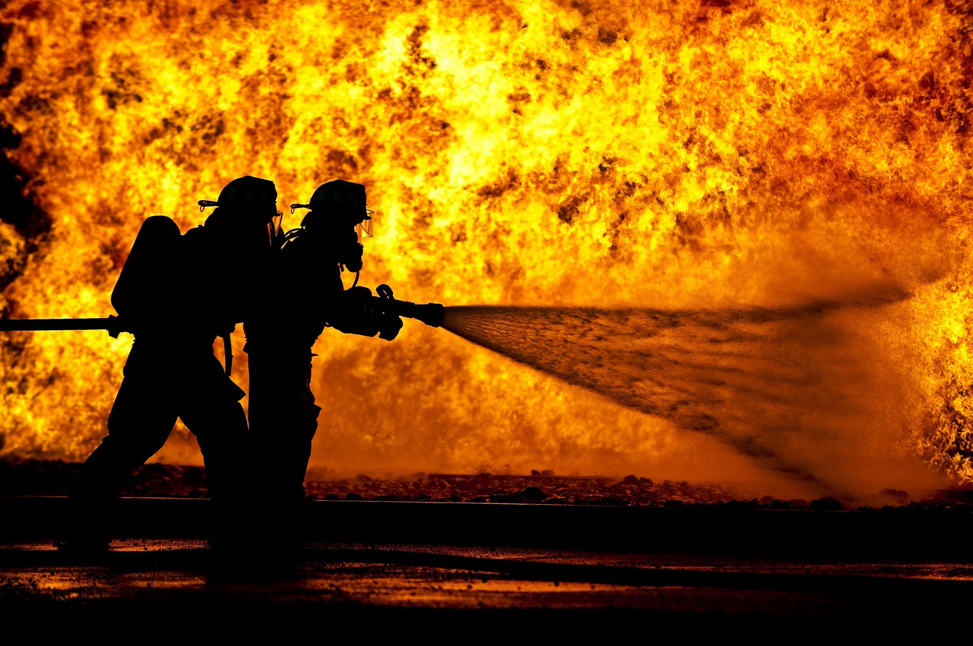 Firefighters Live Fire Training Free Stock Photo - Public Domain ...
