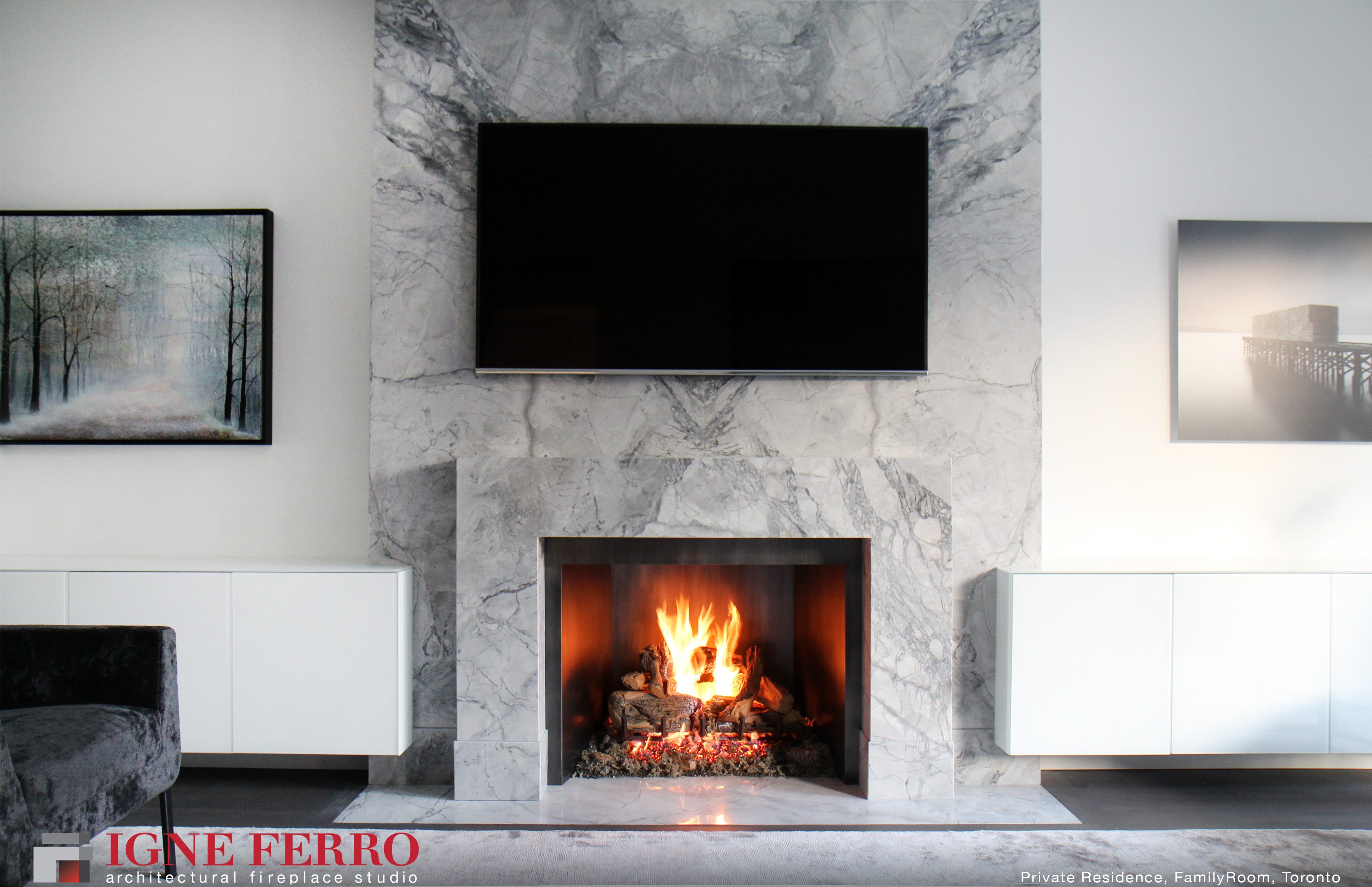 MD Residence Family Room Gas Fireplace - IGNE FERRO